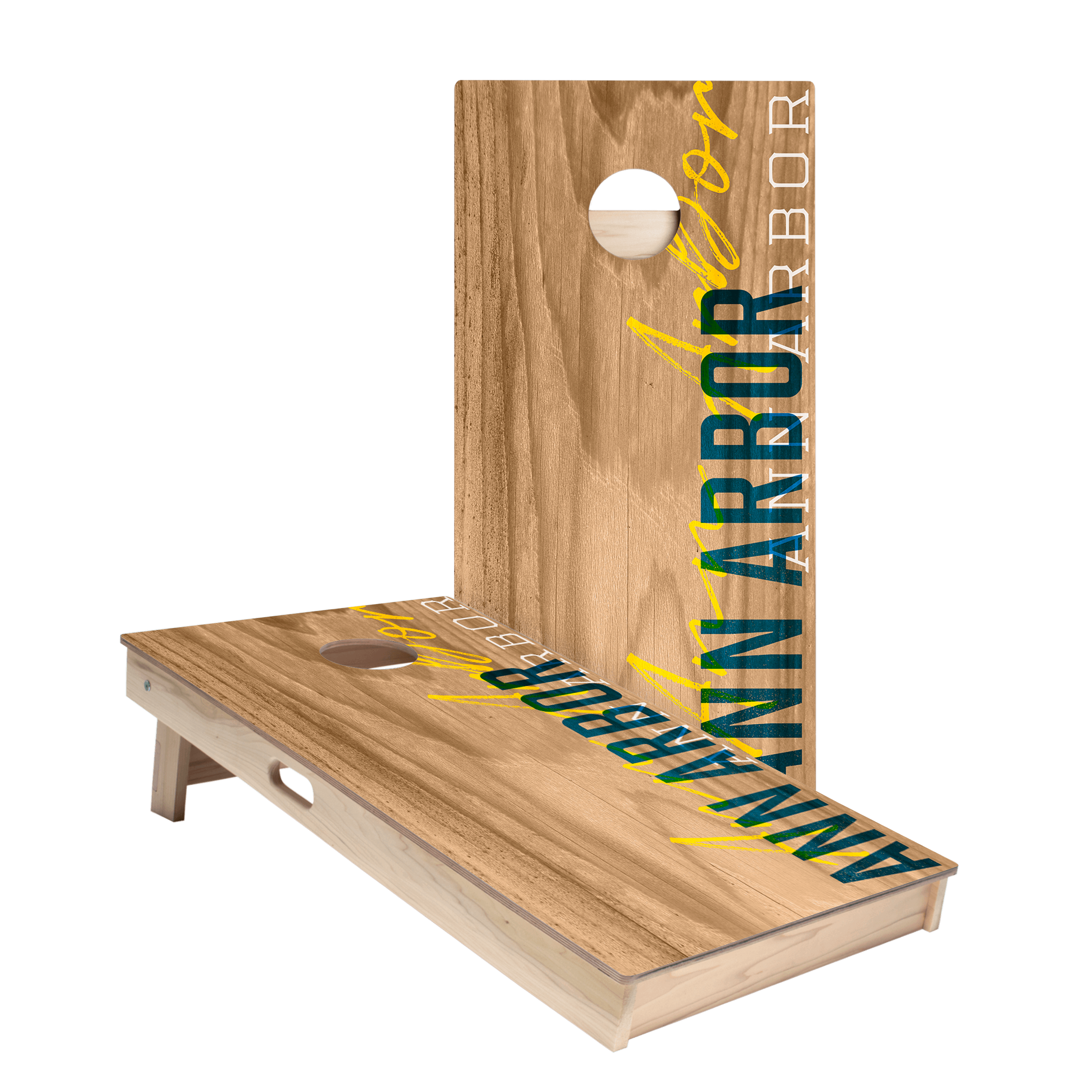 Ann Arbor Campus Gameday Star Cornhole Boards