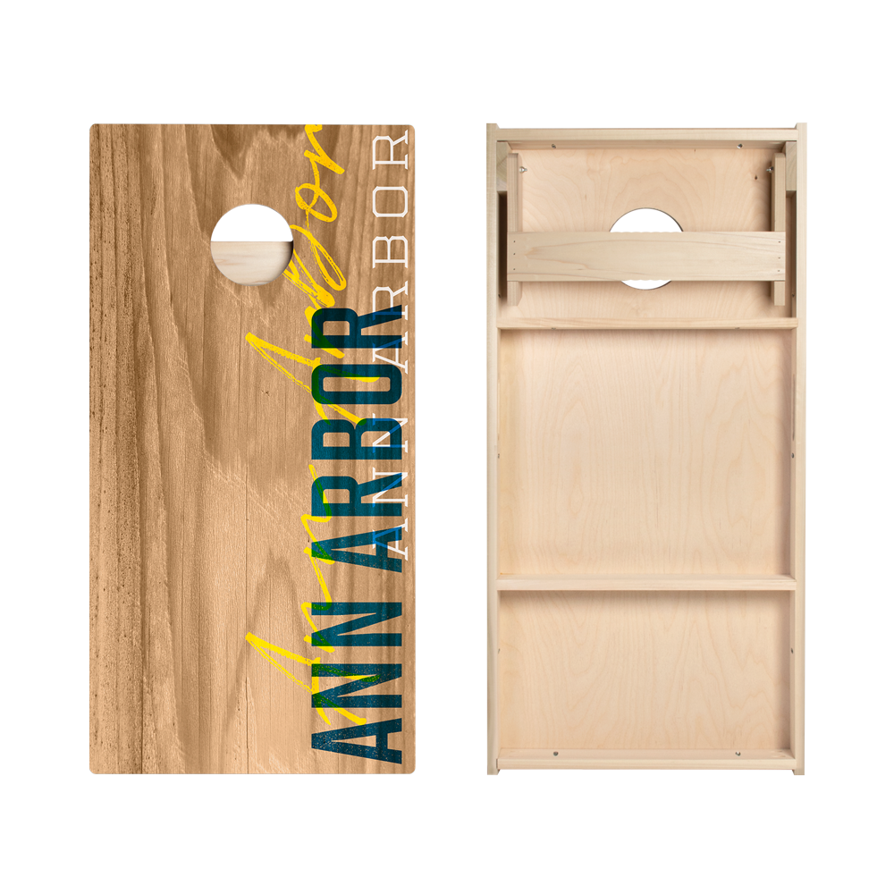 Ann Arbor Campus Gameday Star Cornhole Boards