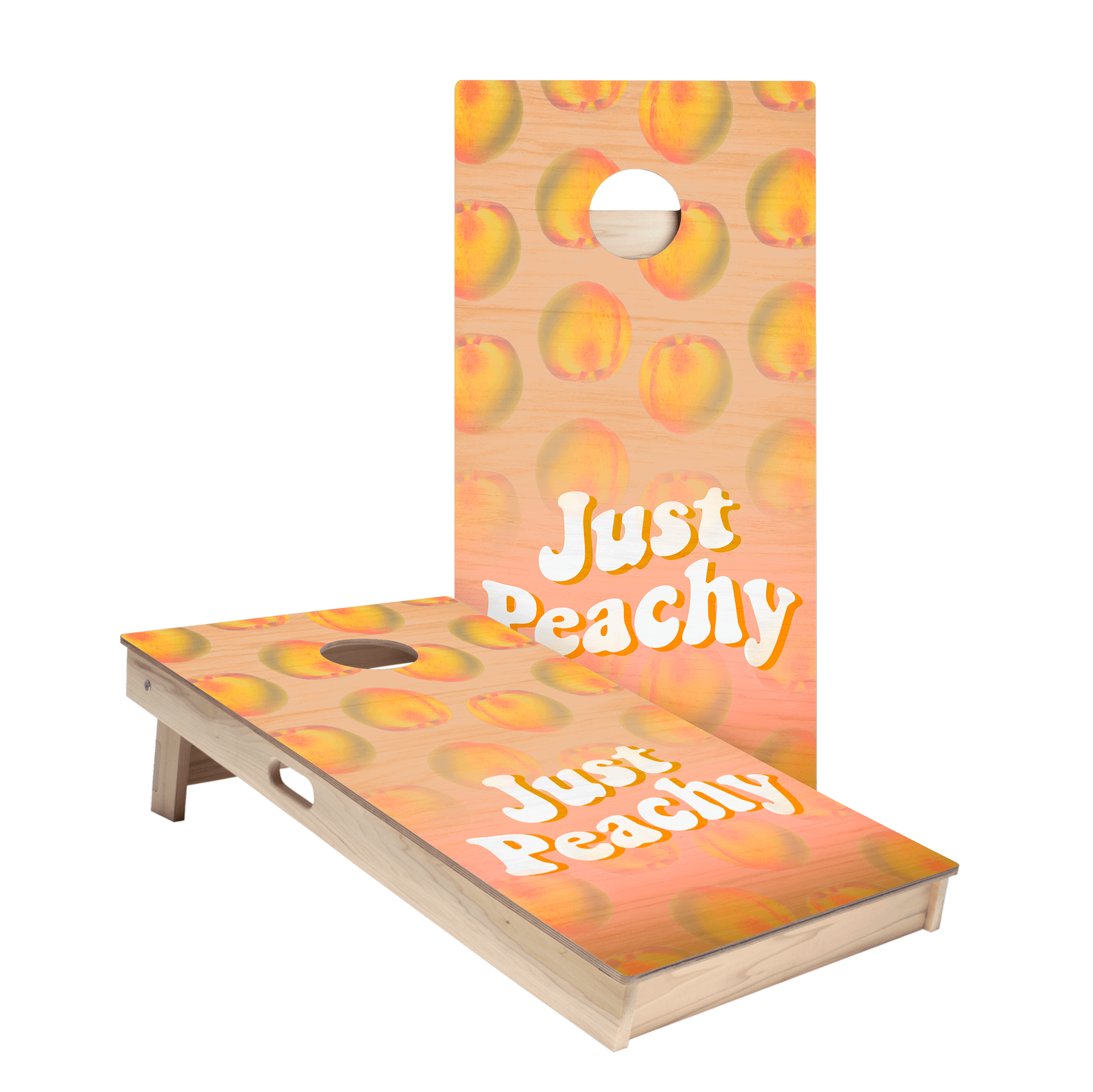 Just Peachy Star Cornhole Boards