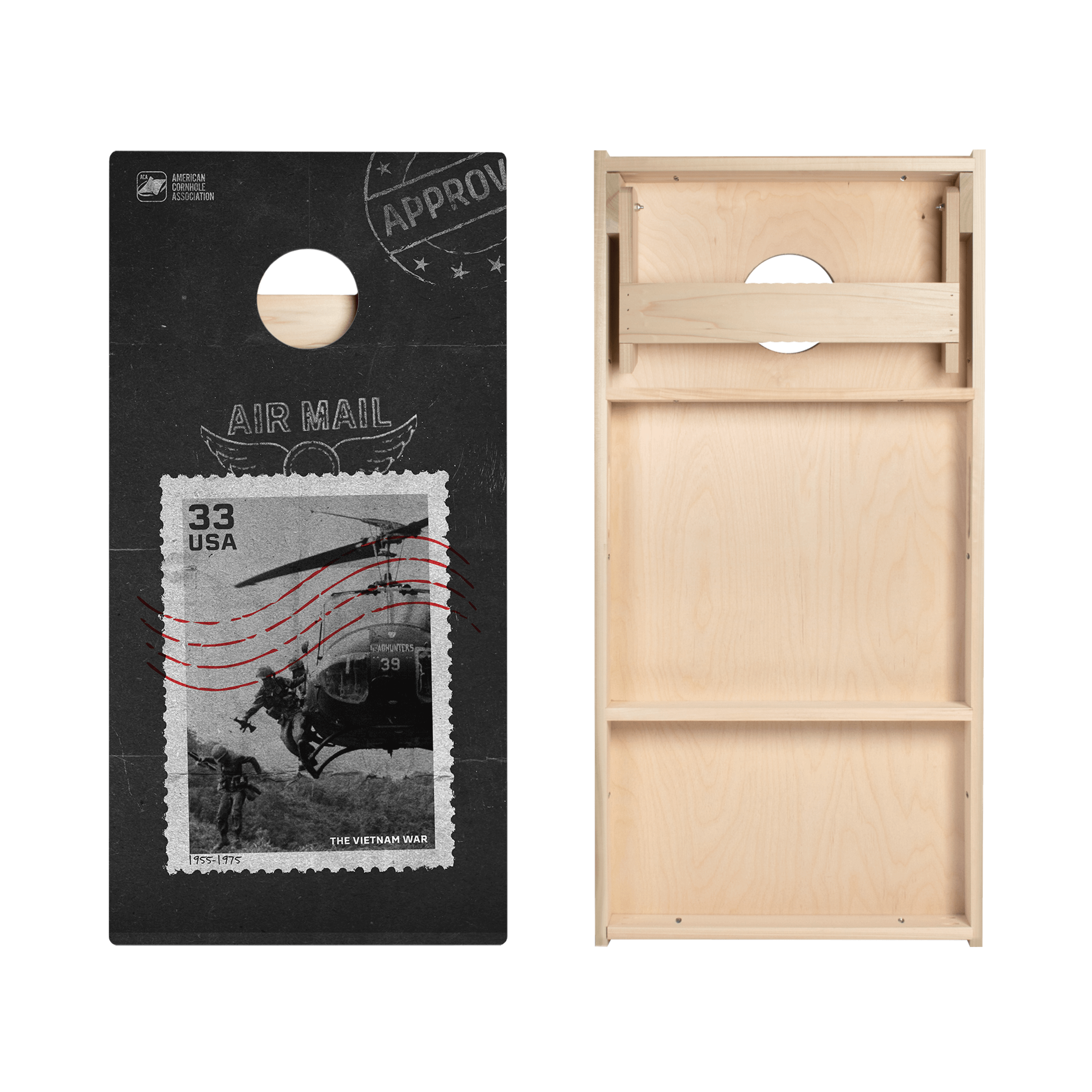 Airmail Stamp Star Cornhole Boards