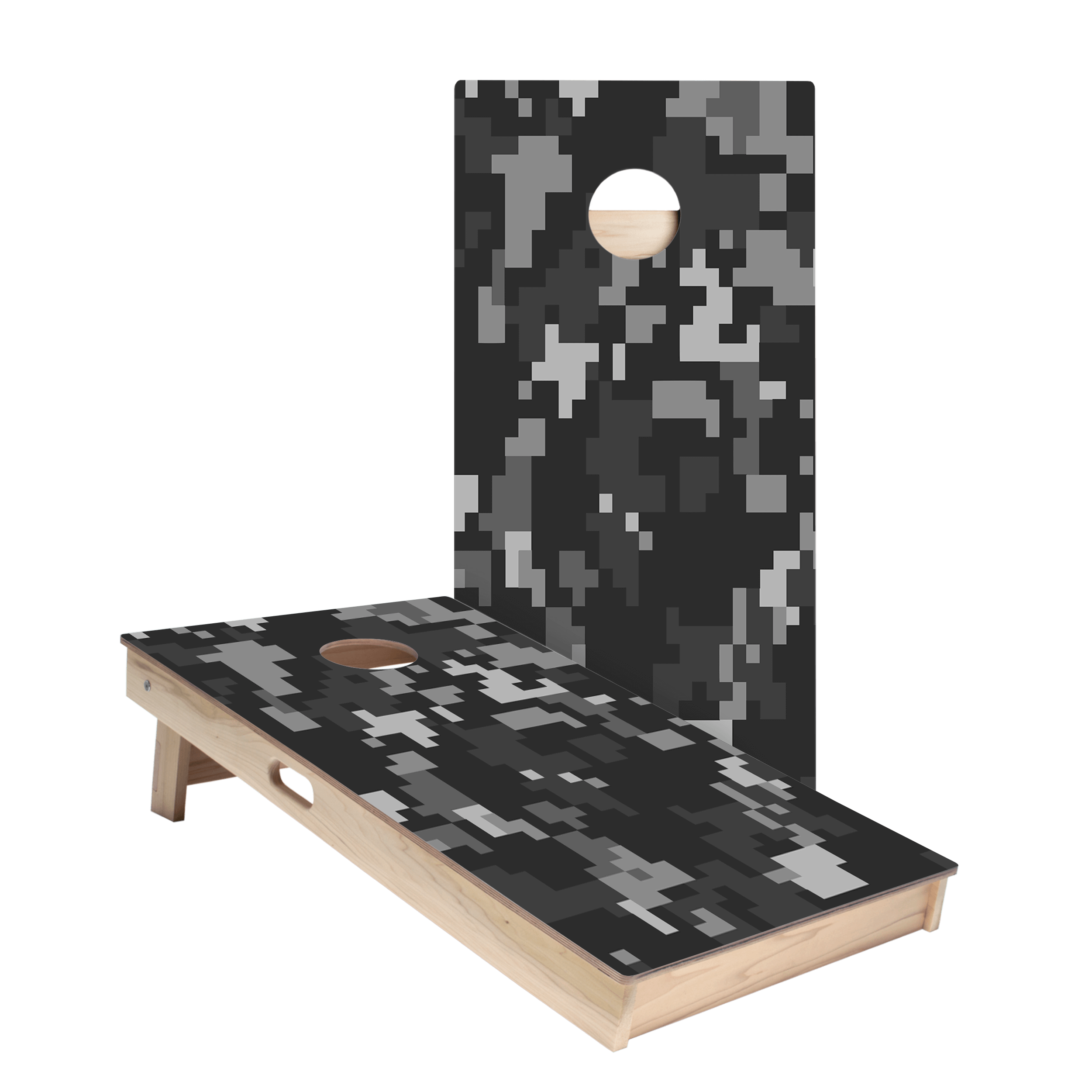 Black Digital Camo Star Cornhole Boards