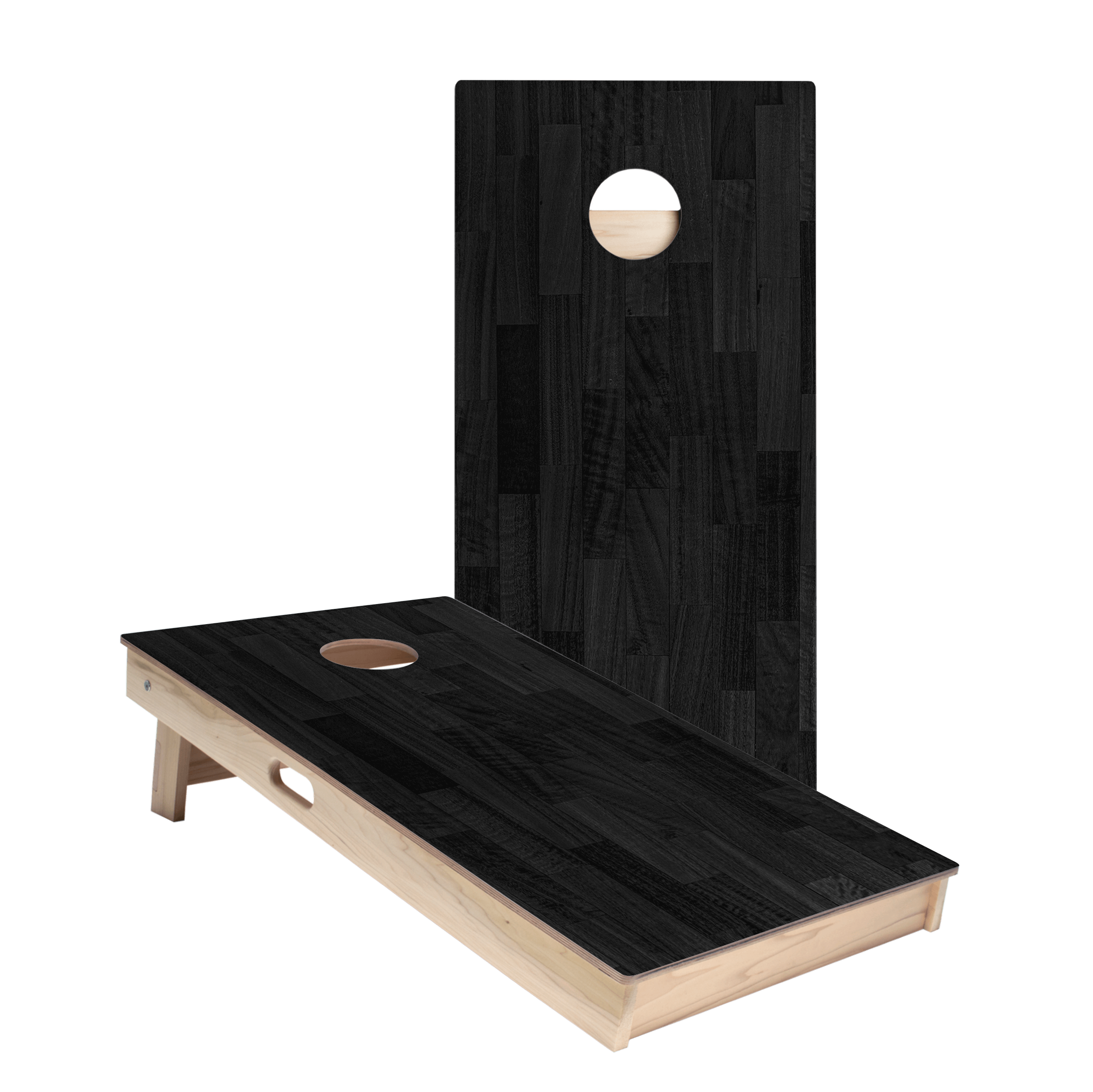 Black Small Panel Wood Star Cornhole Boards