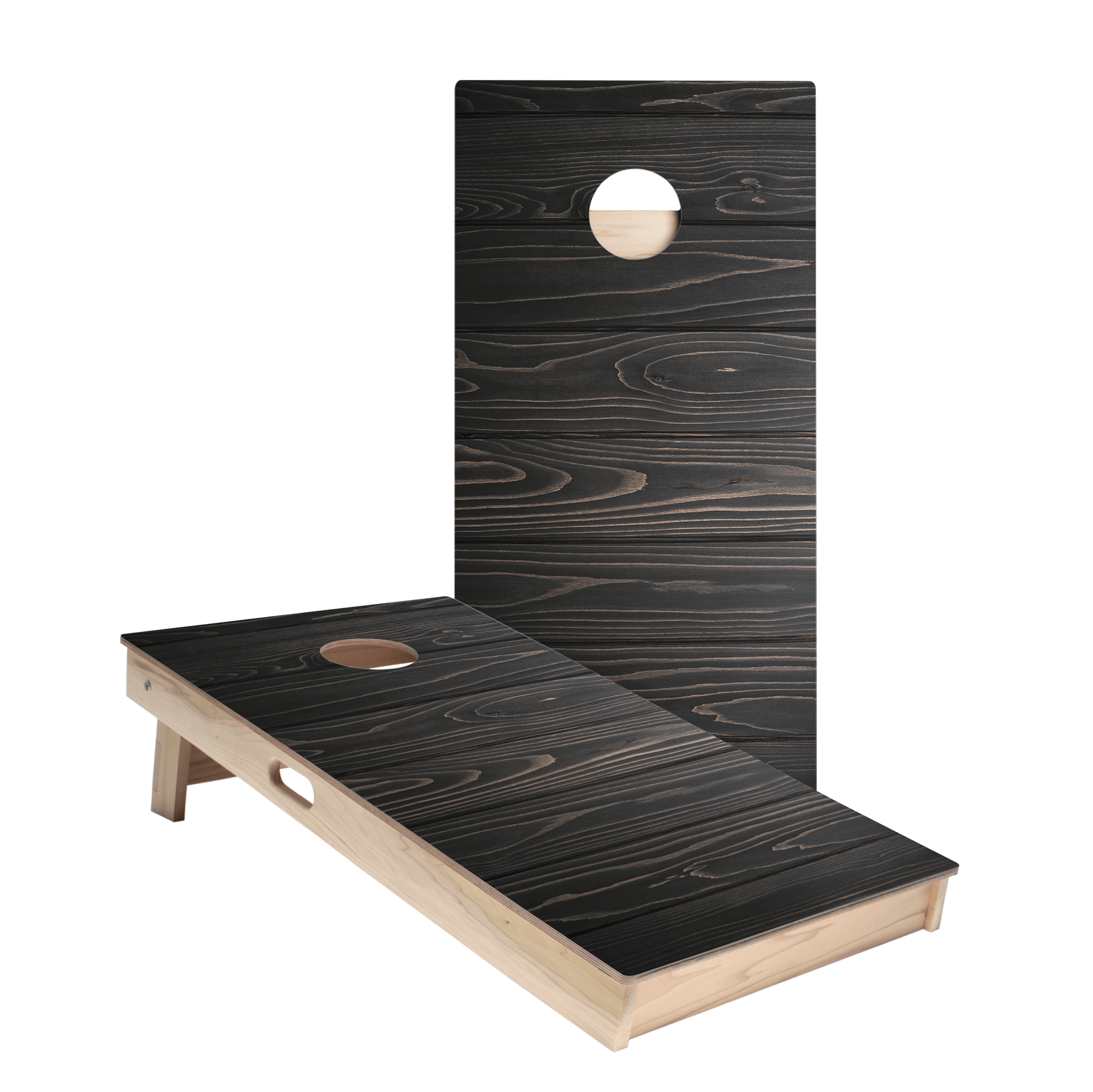 Black Stained Large Panel Wood Star Cornhole Boards