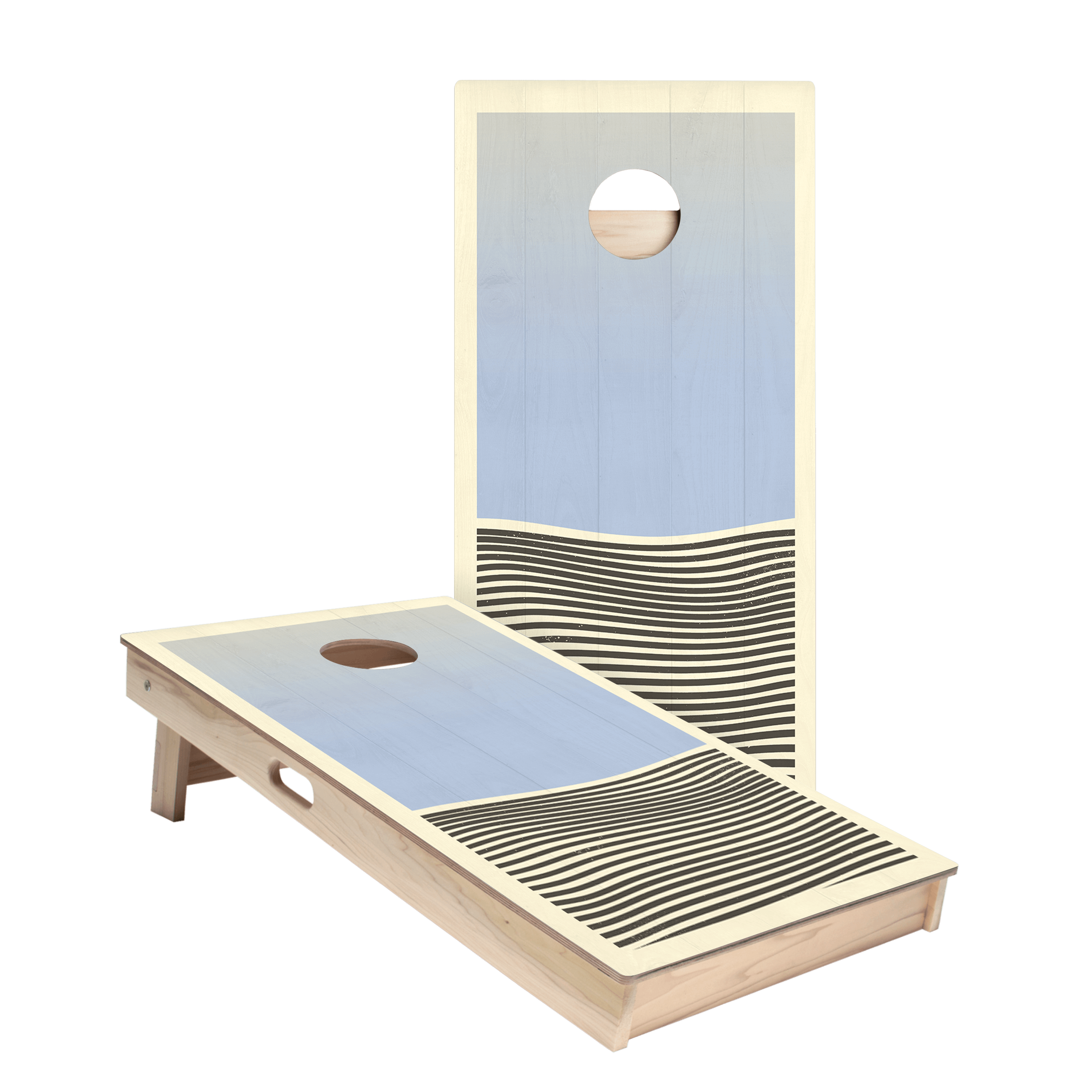 Blue Waves Star Cornhole Boards