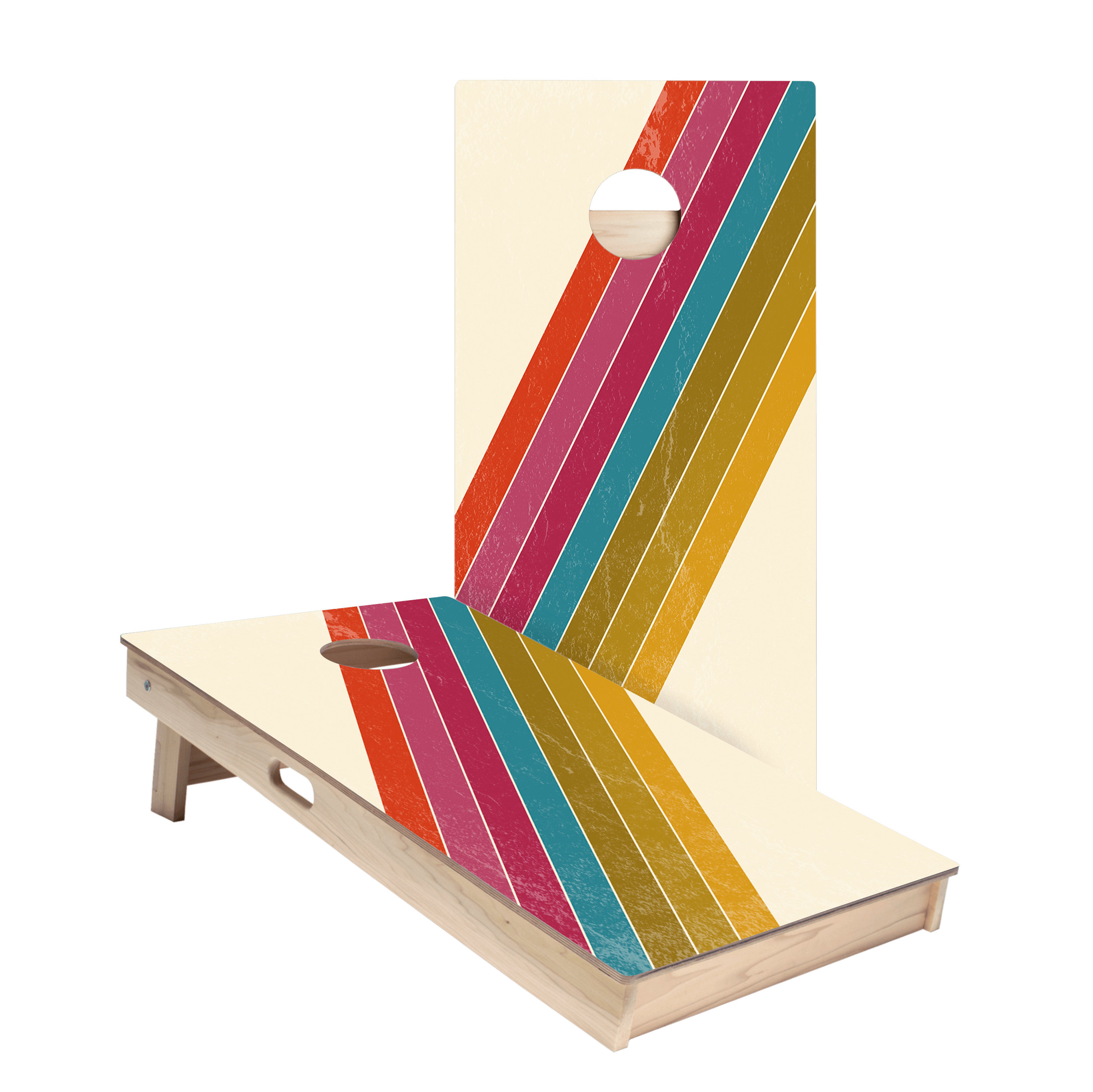 Angled Center Stripes Star Cornhole Boards