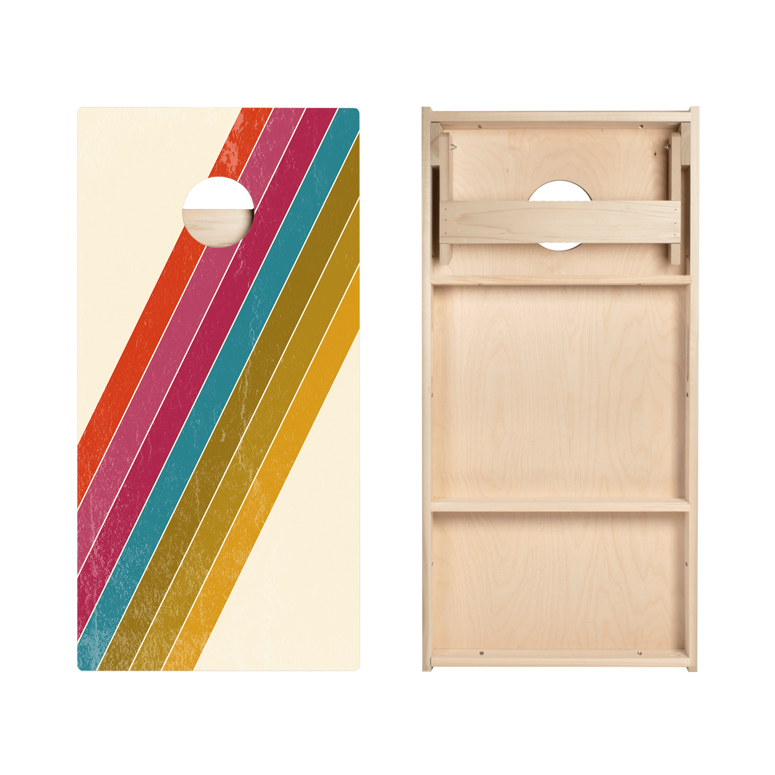 Angled Center Stripes Star Cornhole Boards