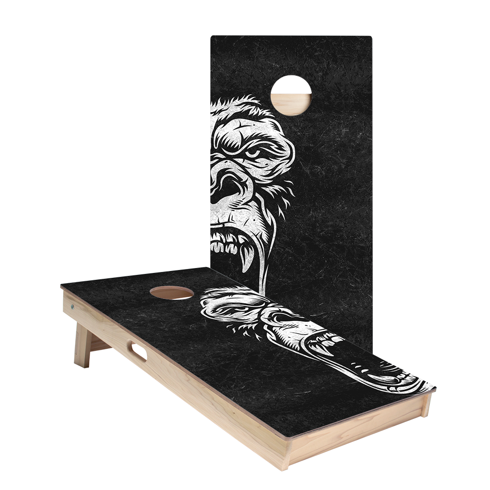 Black And White Gorilla Star Cornhole Boards