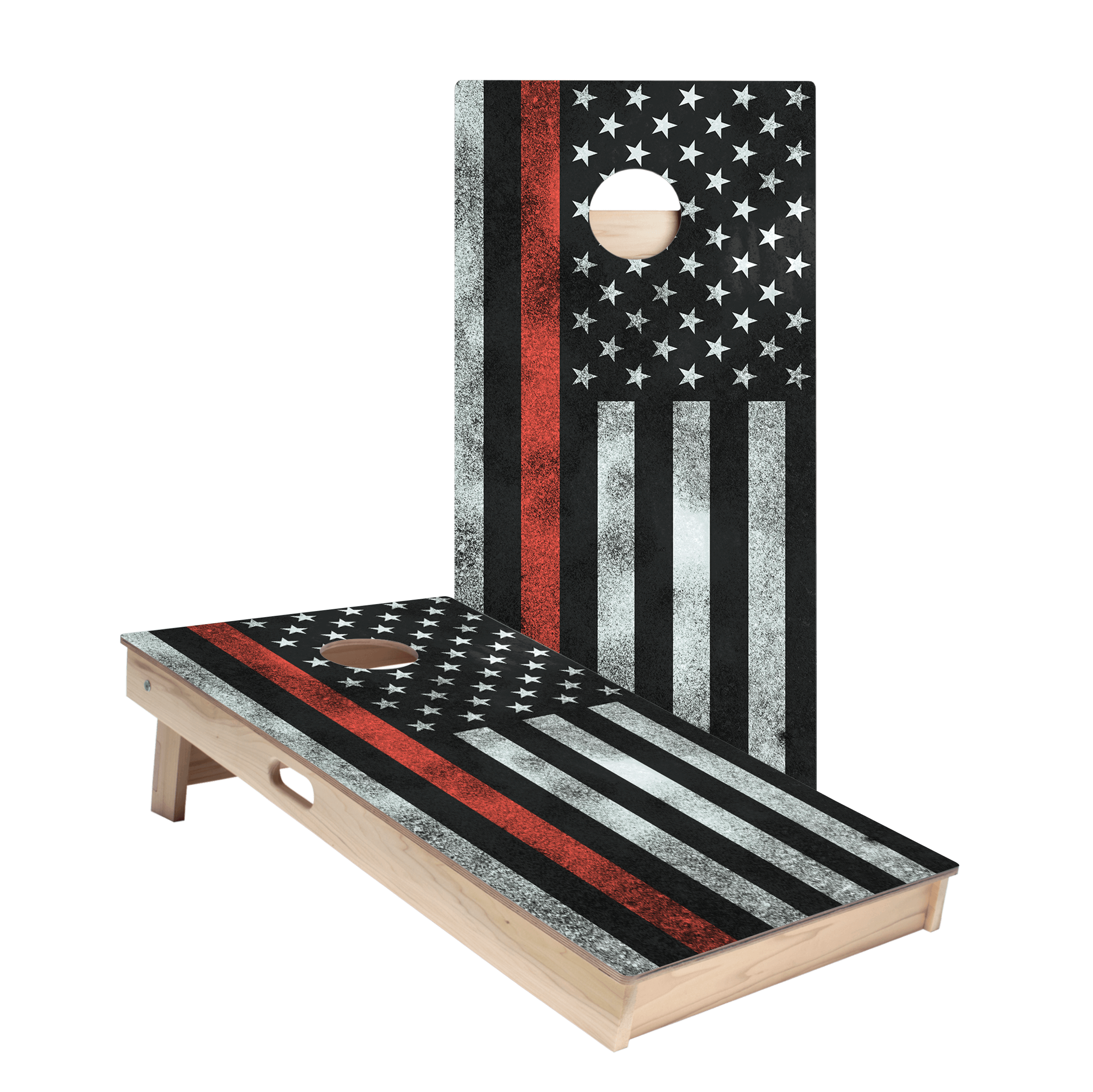 Thin Red Line Star Cornhole Boards