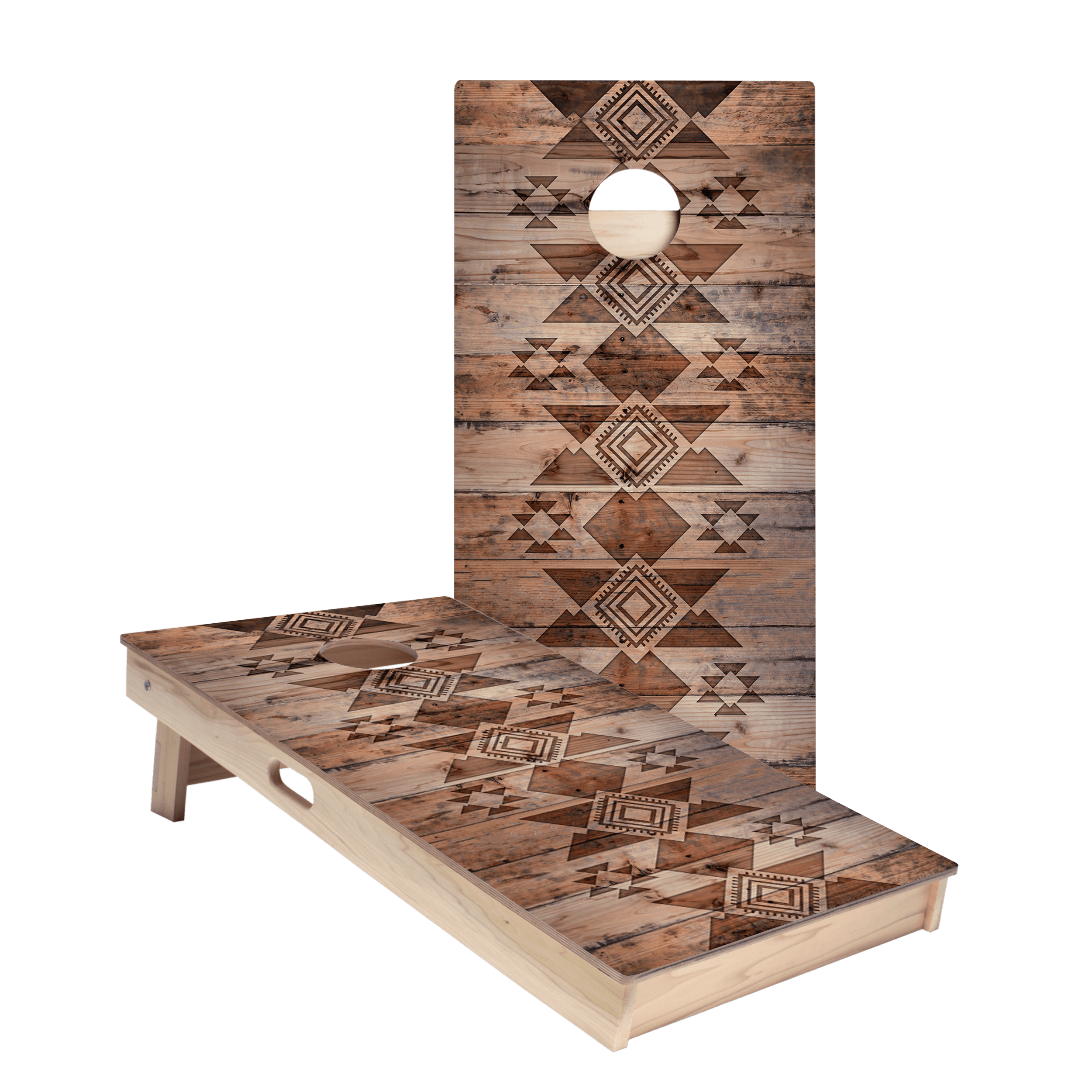 Aztec Wood Star Cornhole Boards