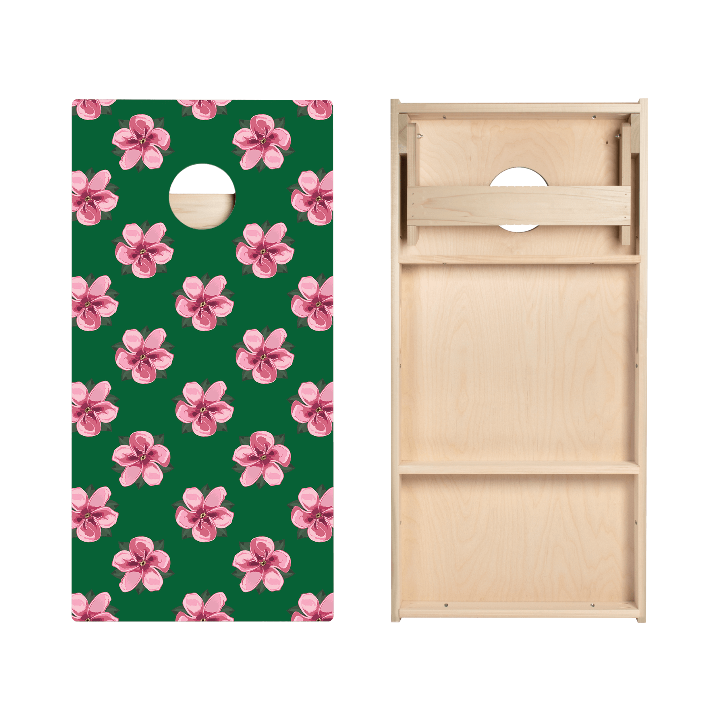 Golf Tournament Pink Azalea Star Cornhole Boards