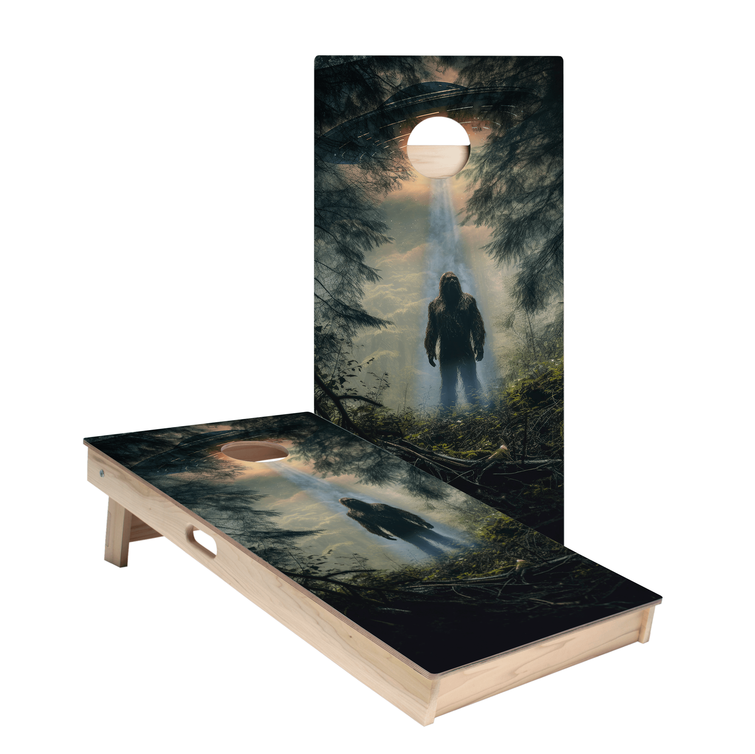 Alien Sasquatch Star Cornhole Boards