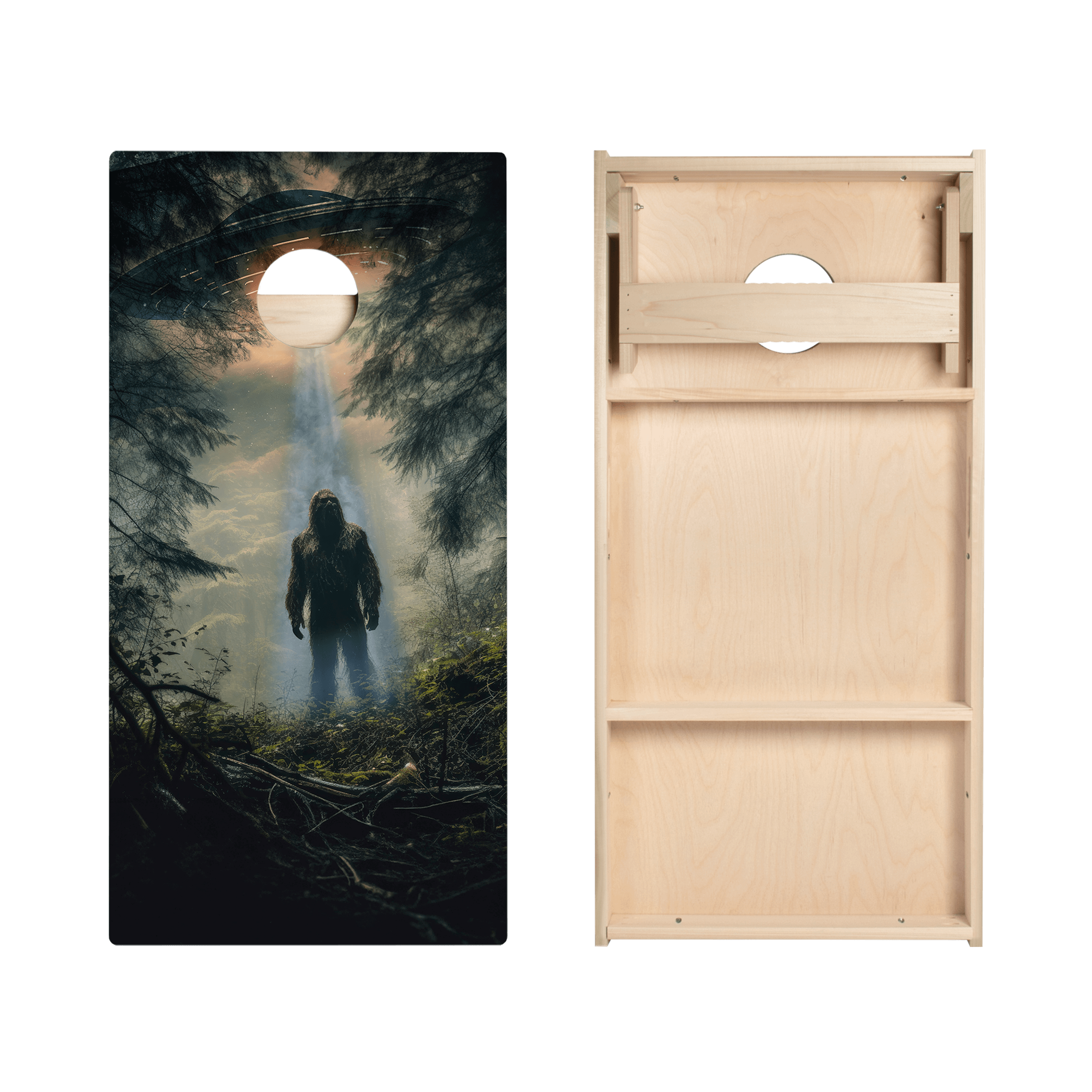 Alien Sasquatch Star Cornhole Boards