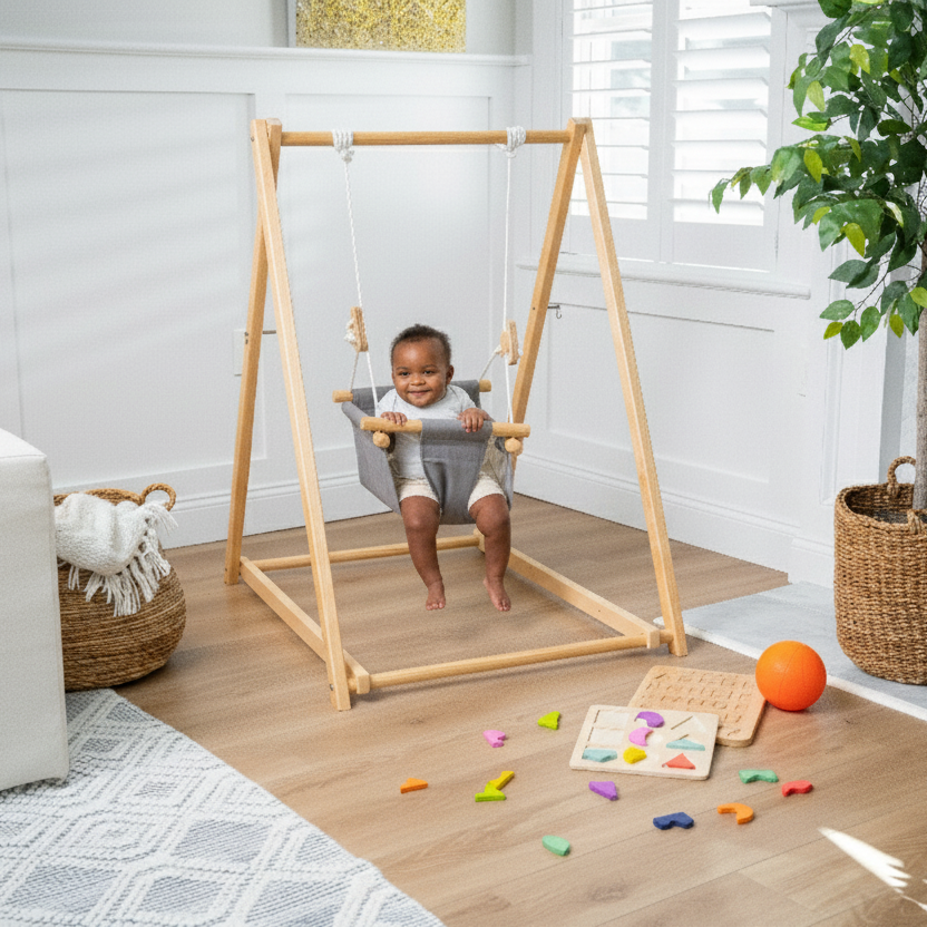 Spruce | Foldable Baby Swing - Beige