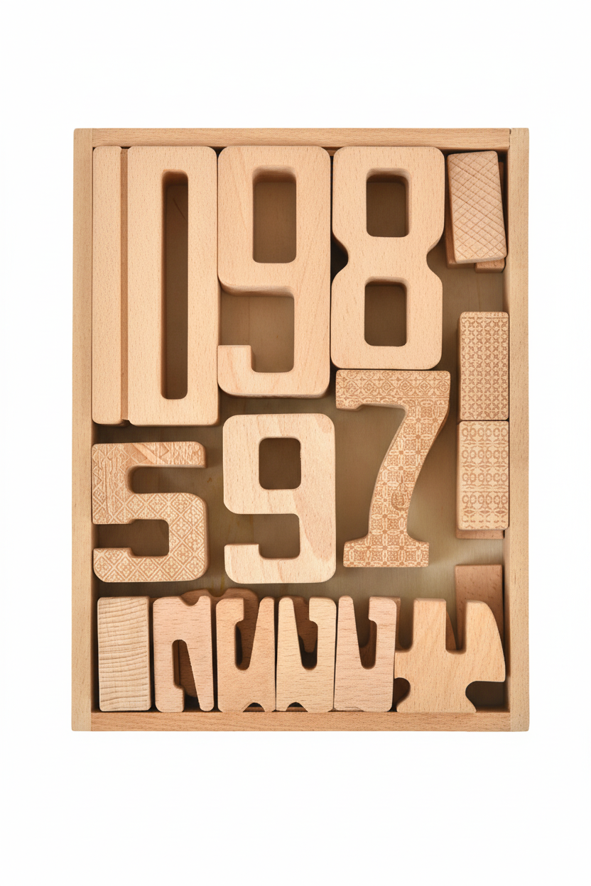 Montessori Wooden Number Height Blocks – Self-Correcting Math Learning Set