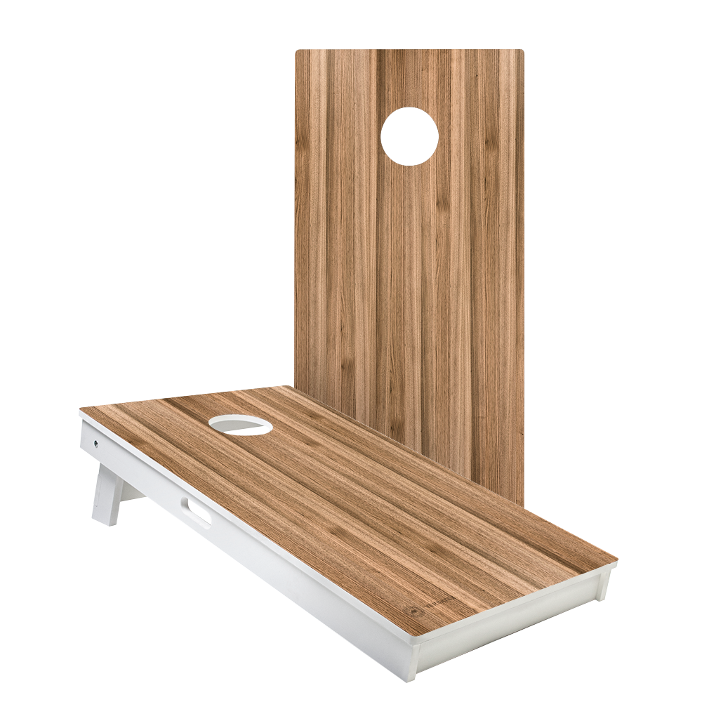 Brown Wood Teak Versatex All Weather Cornhole Boards