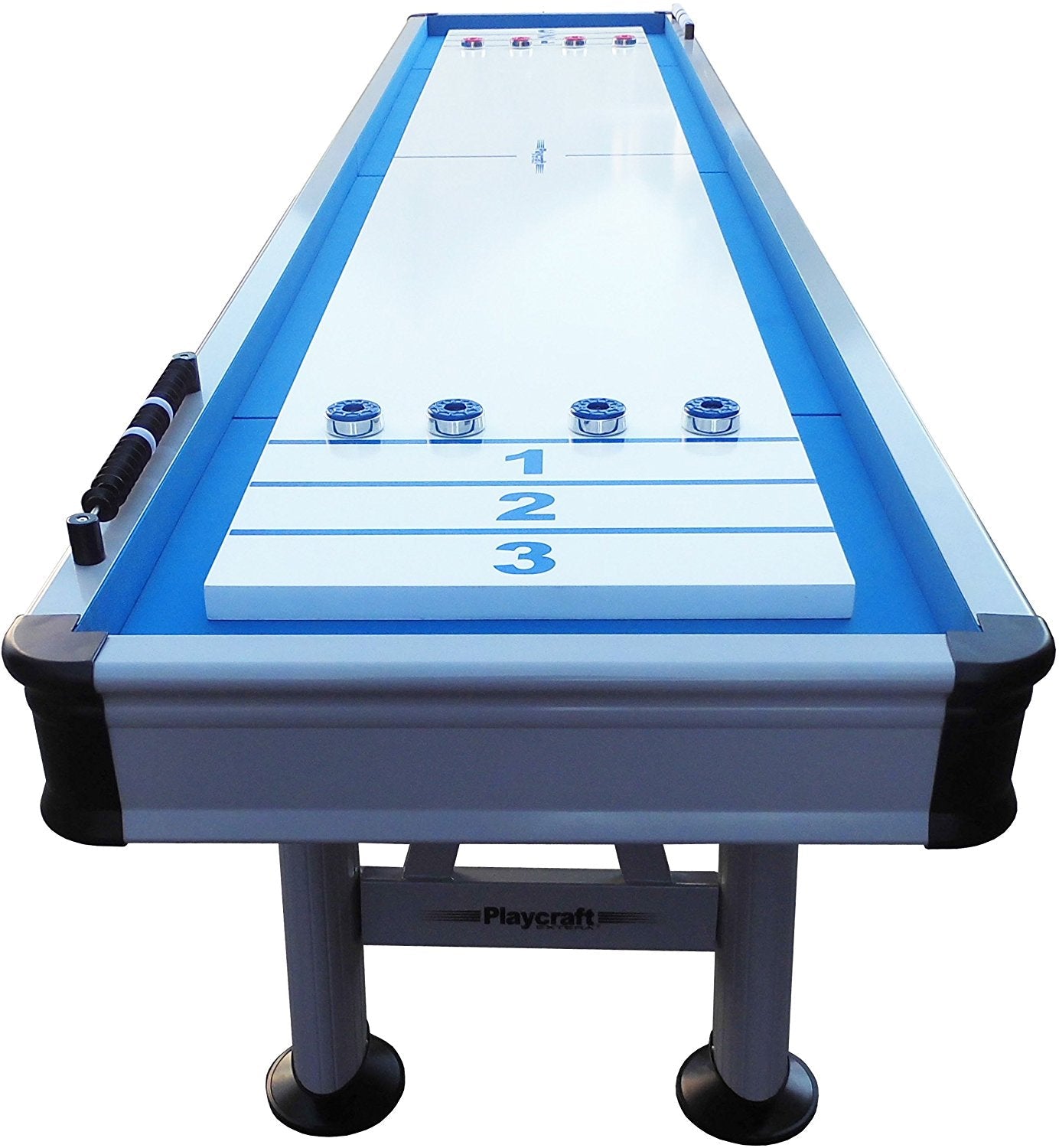 Playcraft Extera 9' Outdoor Shuffleboard Table in Silver w/20" Playfield