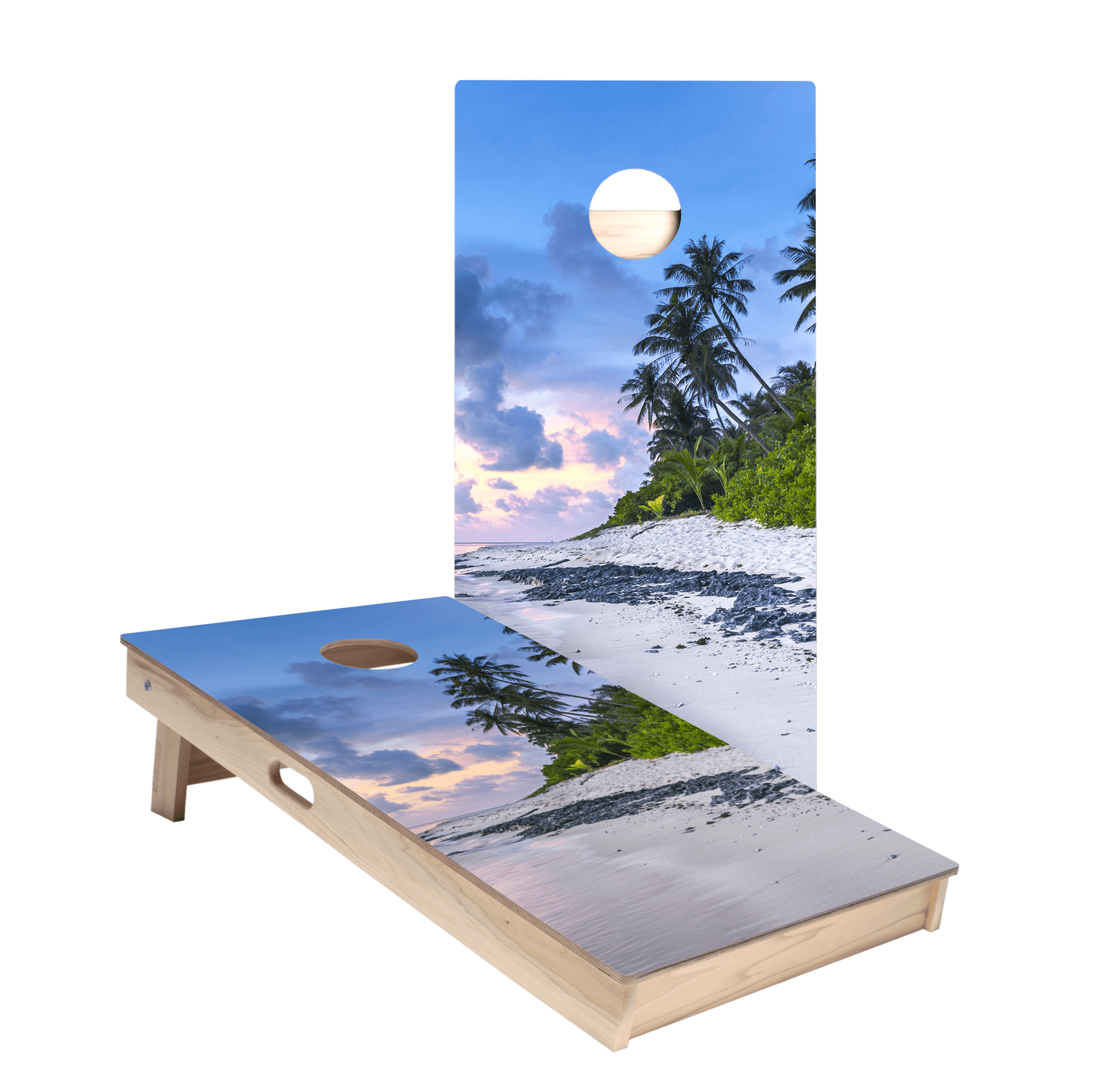 Beach Scene Star Cornhole Boards