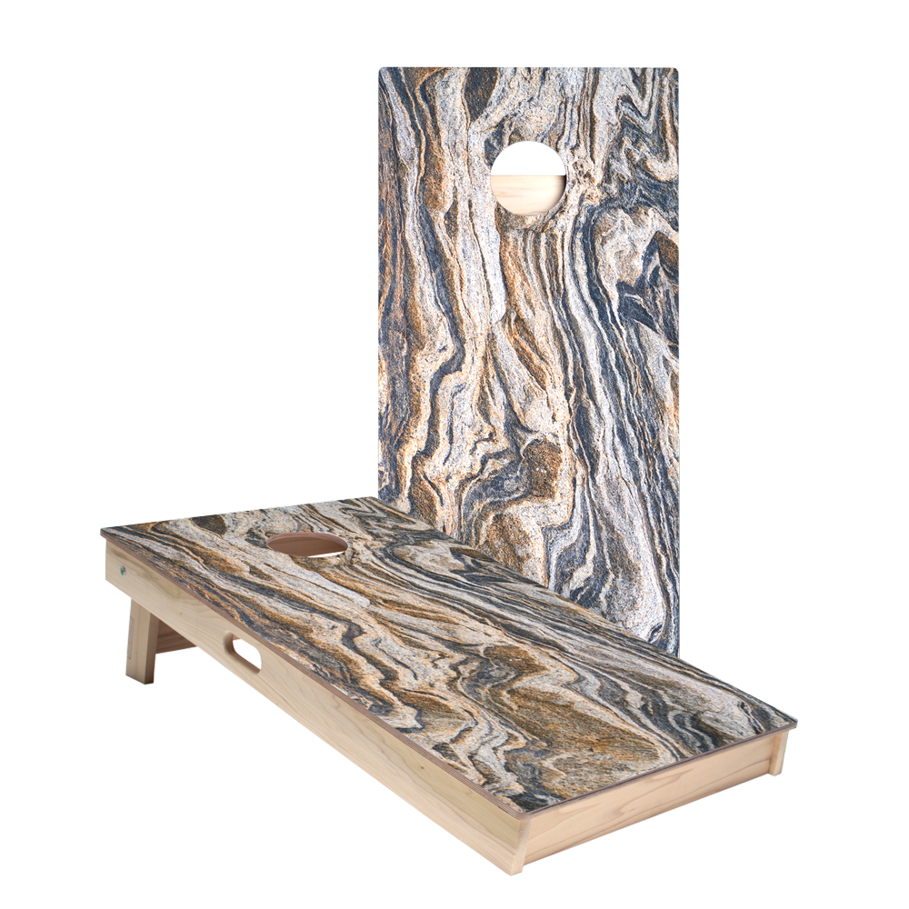 Dark Marble Star Cornhole Boards