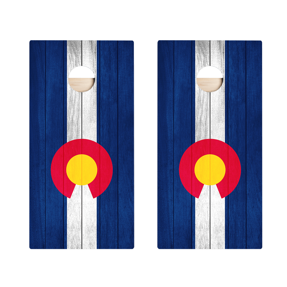 Colorado Flag Star Cornhole Boards