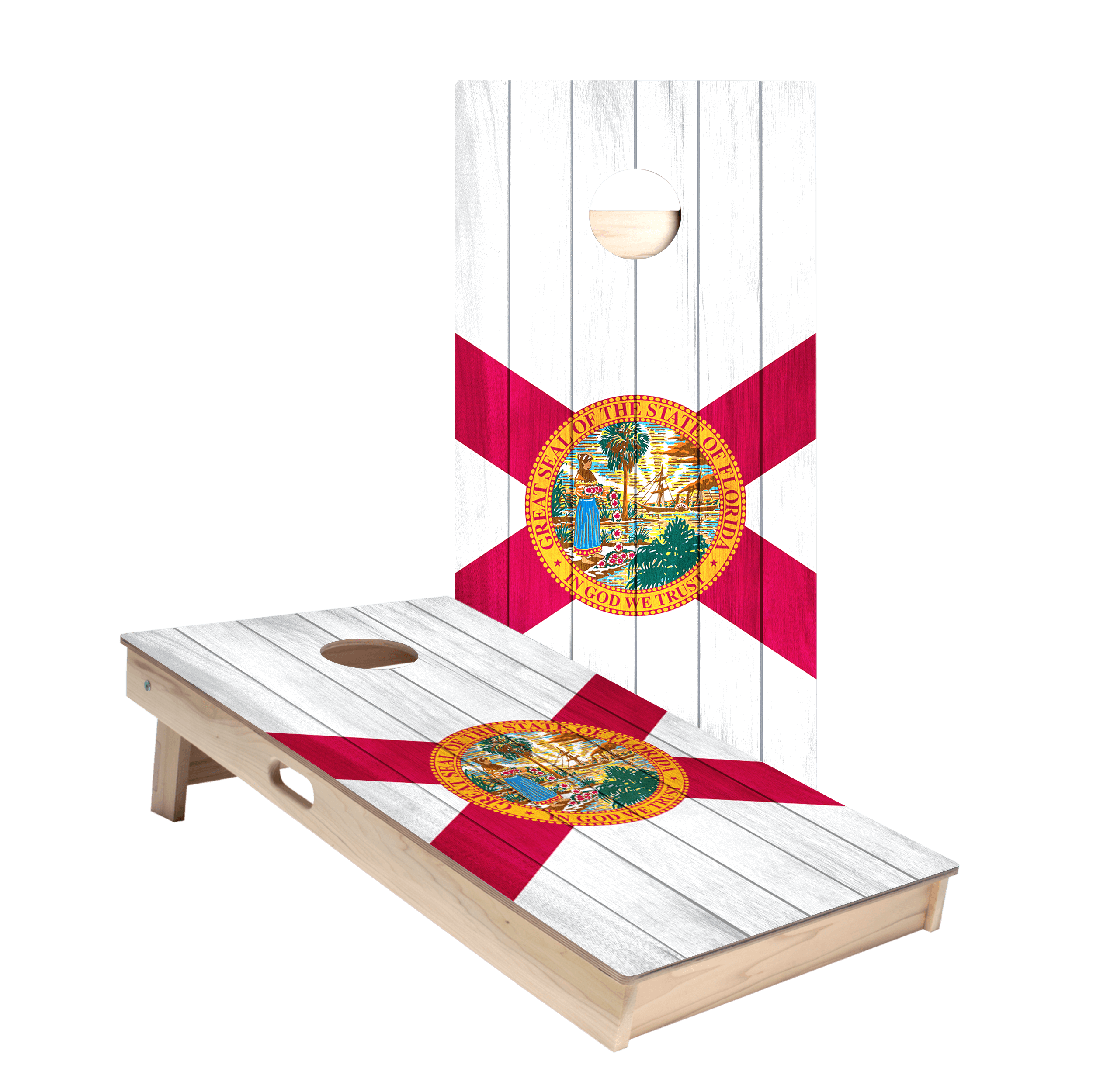 Florida Flag Star Cornhole Boards