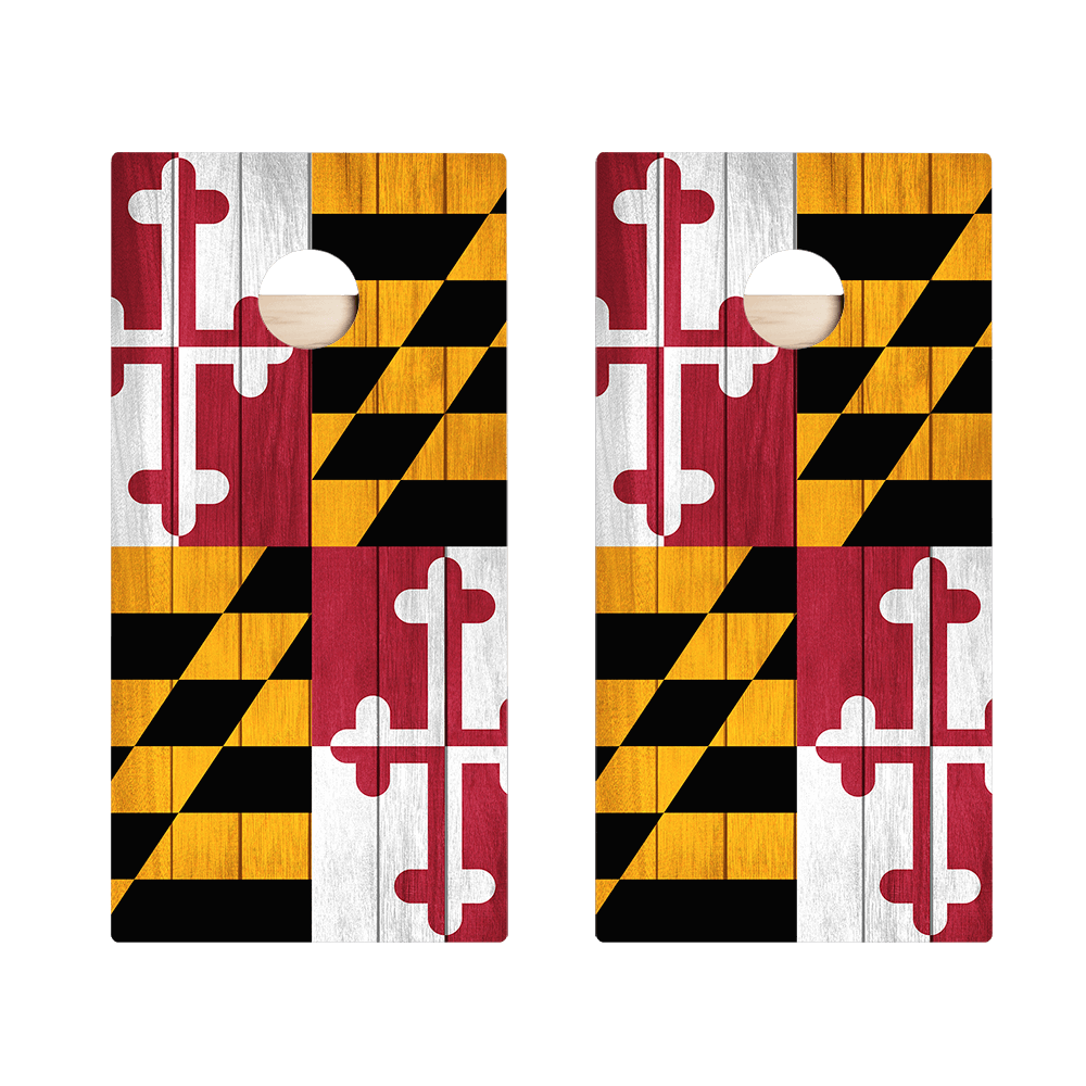 Maryland Flag Star Cornhole Boards