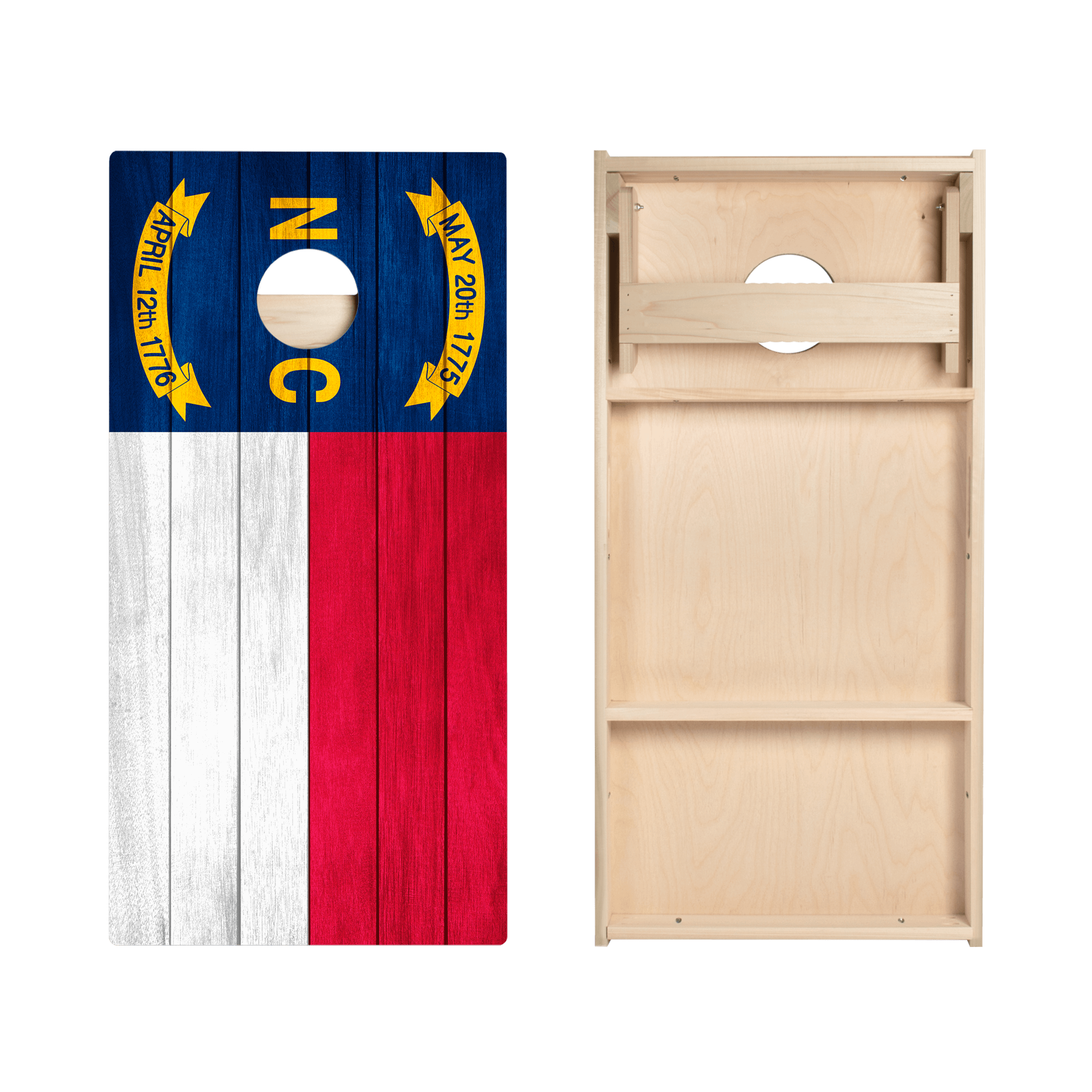 North Carolina Flag Star Cornhole Boards