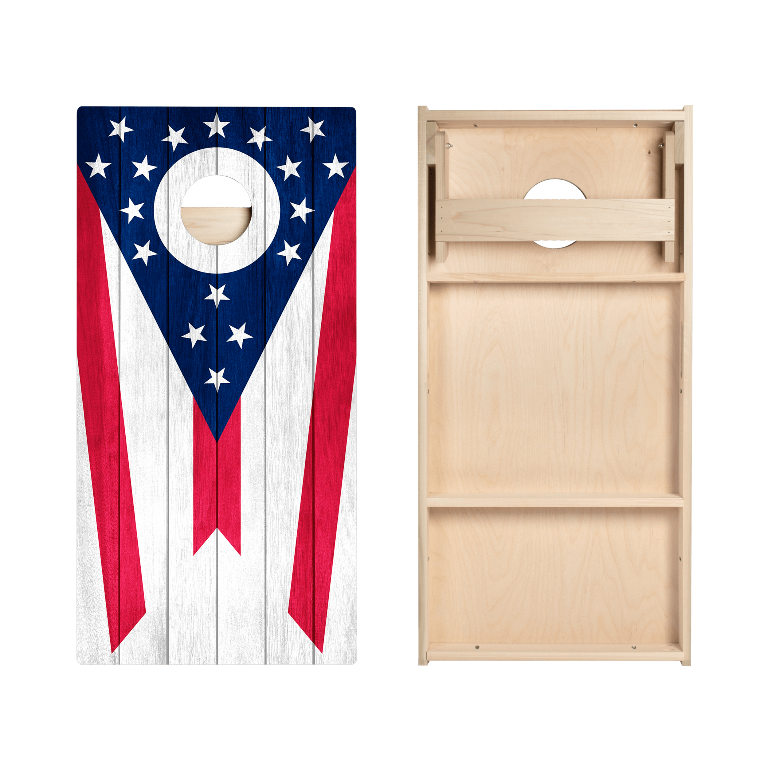 Ohio Flag Star Cornhole Boards