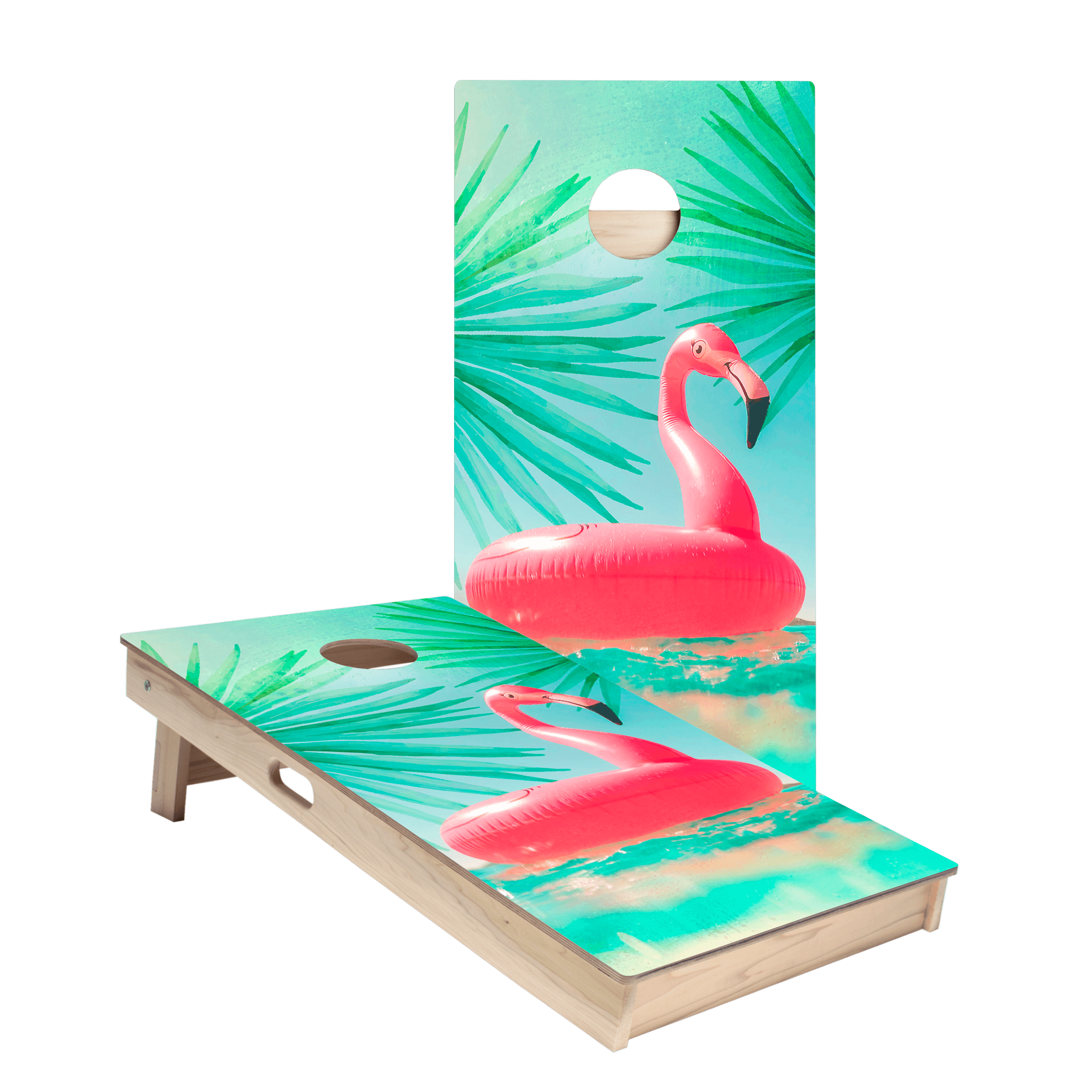 Inflatable Flamingo Star Cornhole Boards
