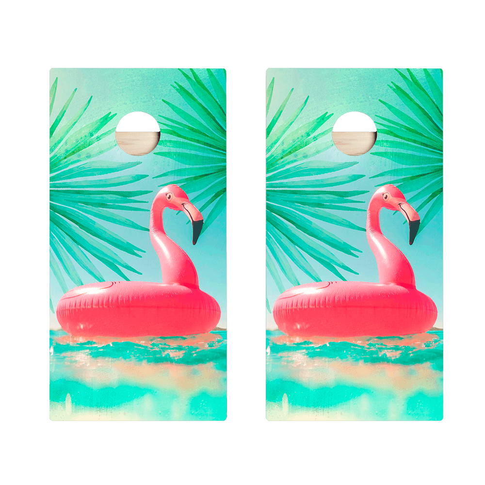 Inflatable Flamingo Star Cornhole Boards