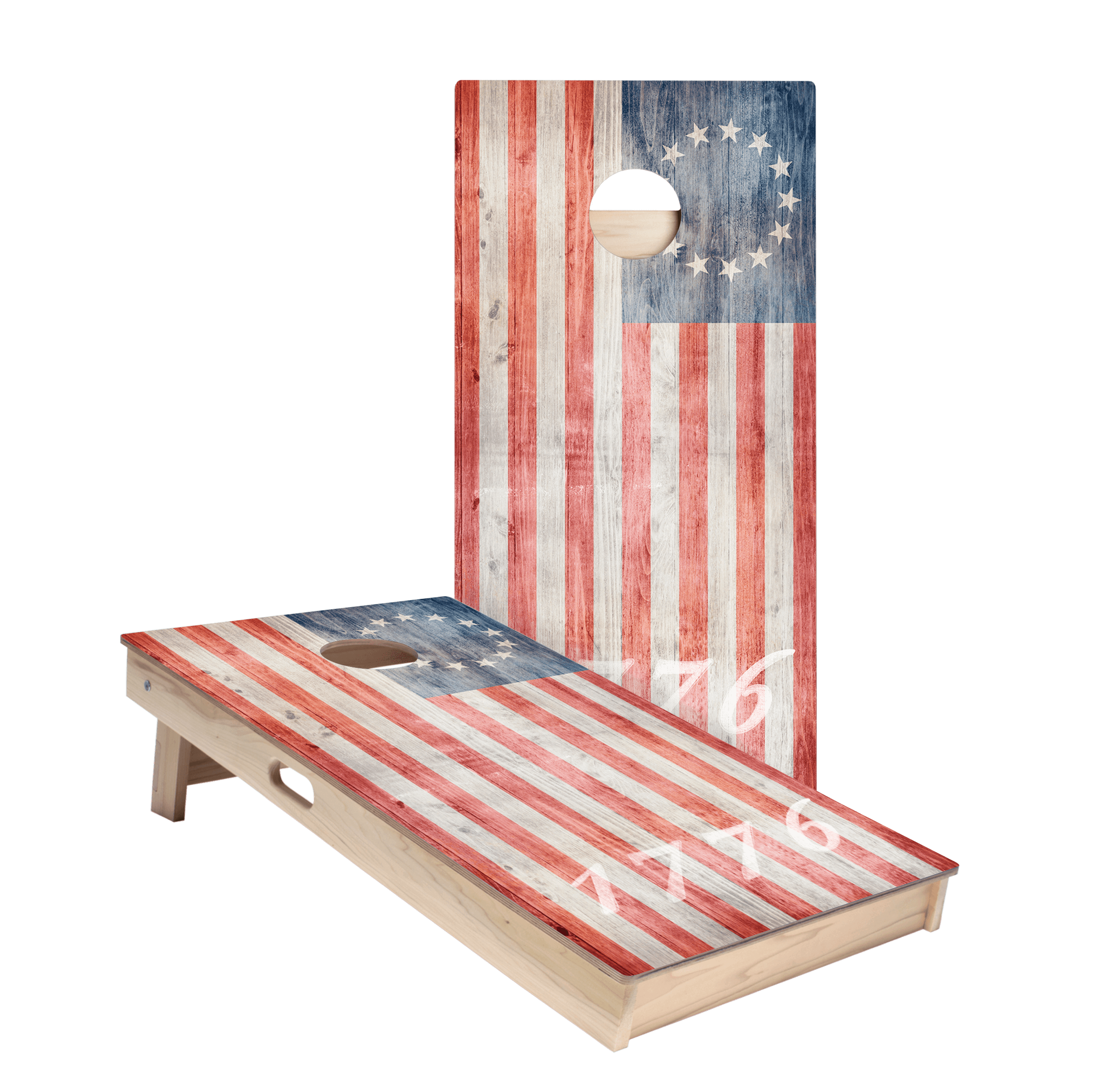 1776 American Flag Star Cornhole Boards