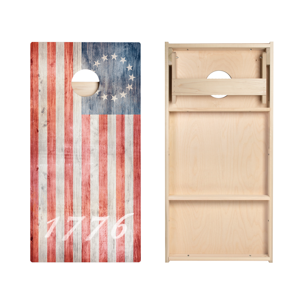 1776 American Flag Star Cornhole Boards
