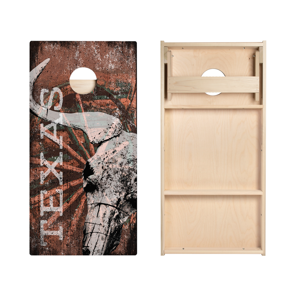 Red Texas Longhorn Star Cornhole Boards