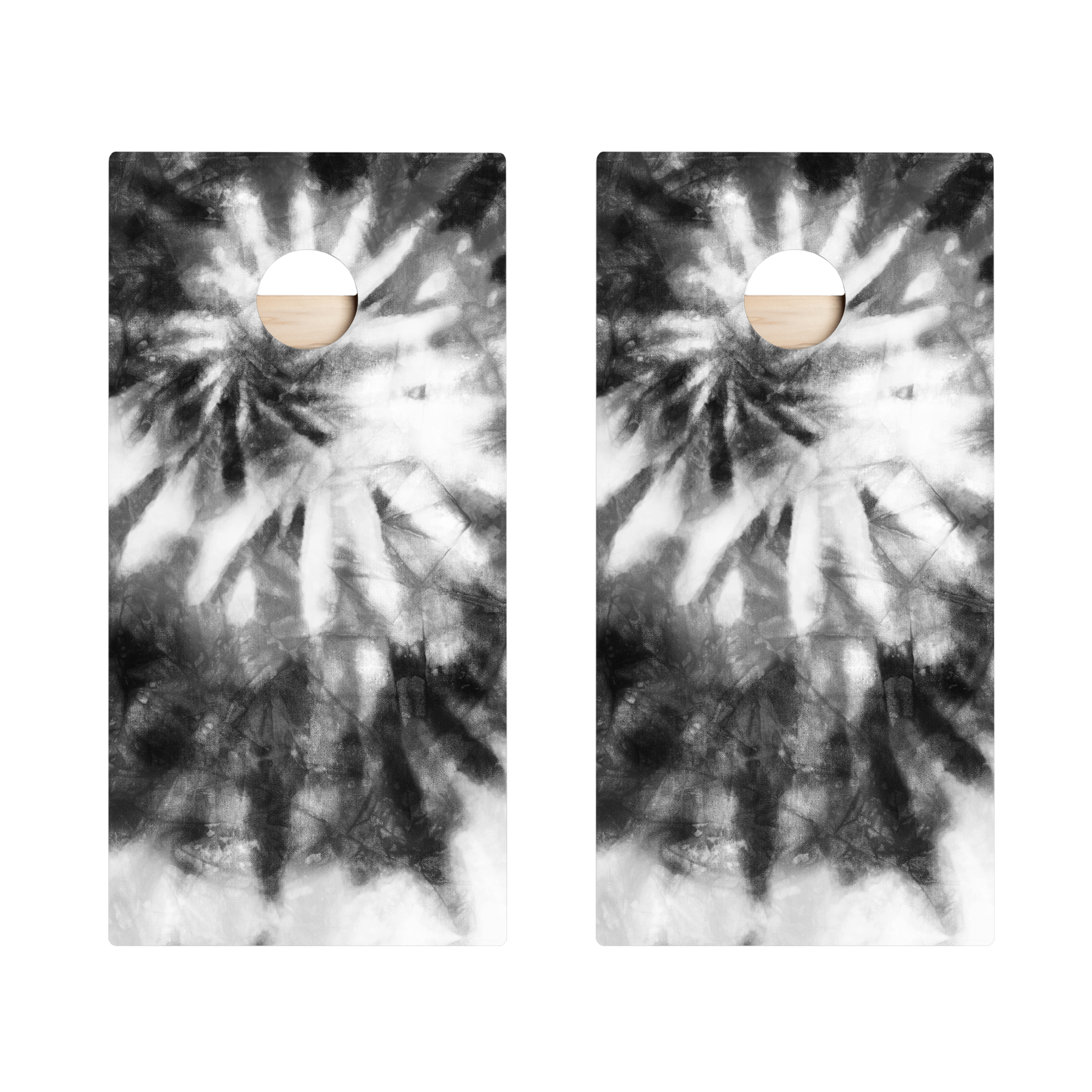 Tie-Dye Black And White Star Cornhole Boards