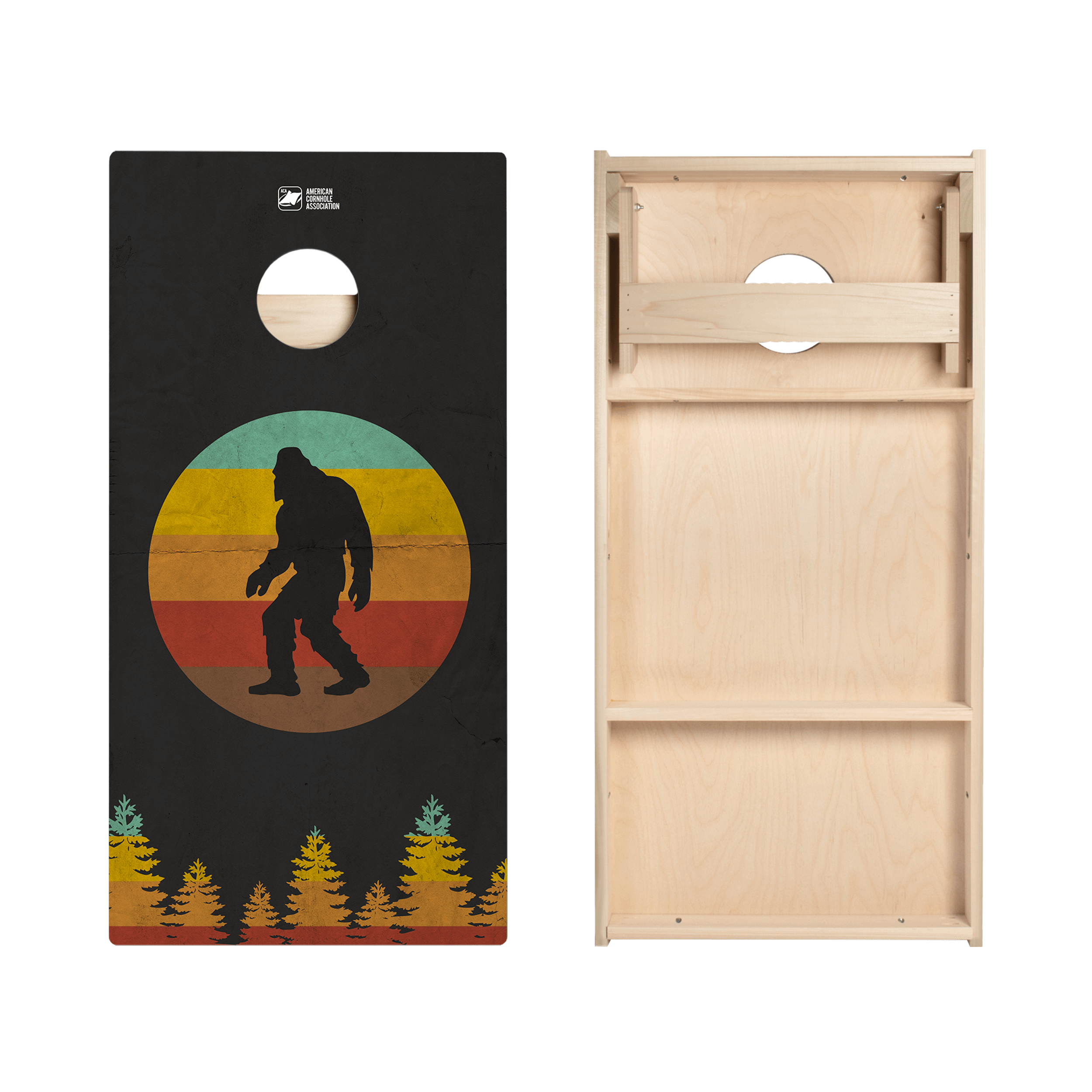 Retro Sasquatch Star Cornhole Boards