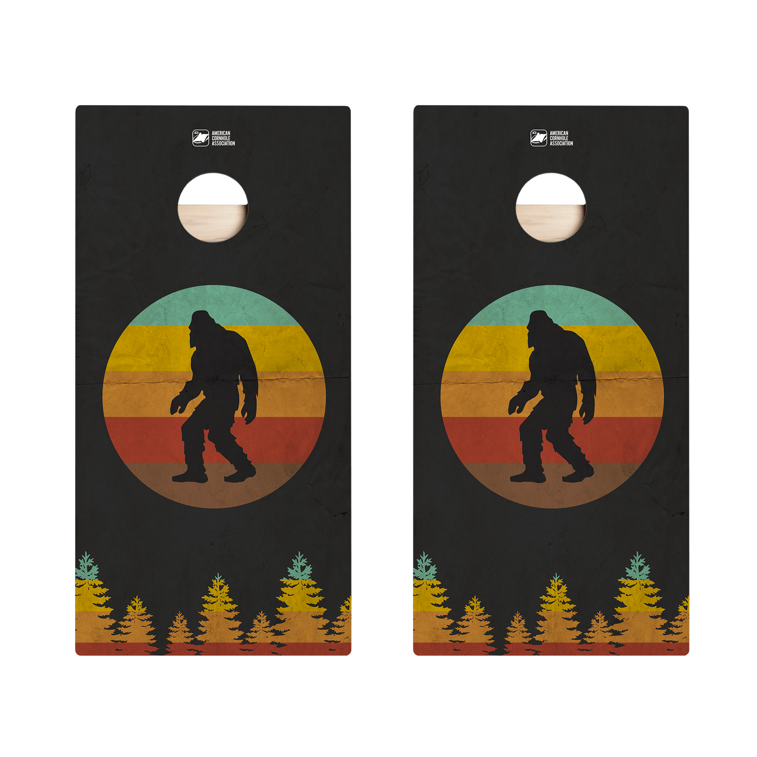 Retro Sasquatch Star Cornhole Boards