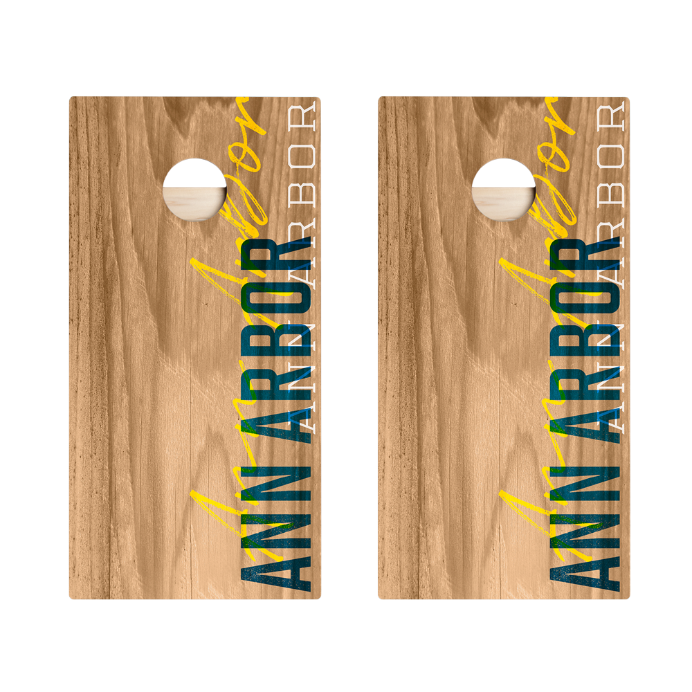 Ann Arbor Campus Gameday Star Cornhole Boards