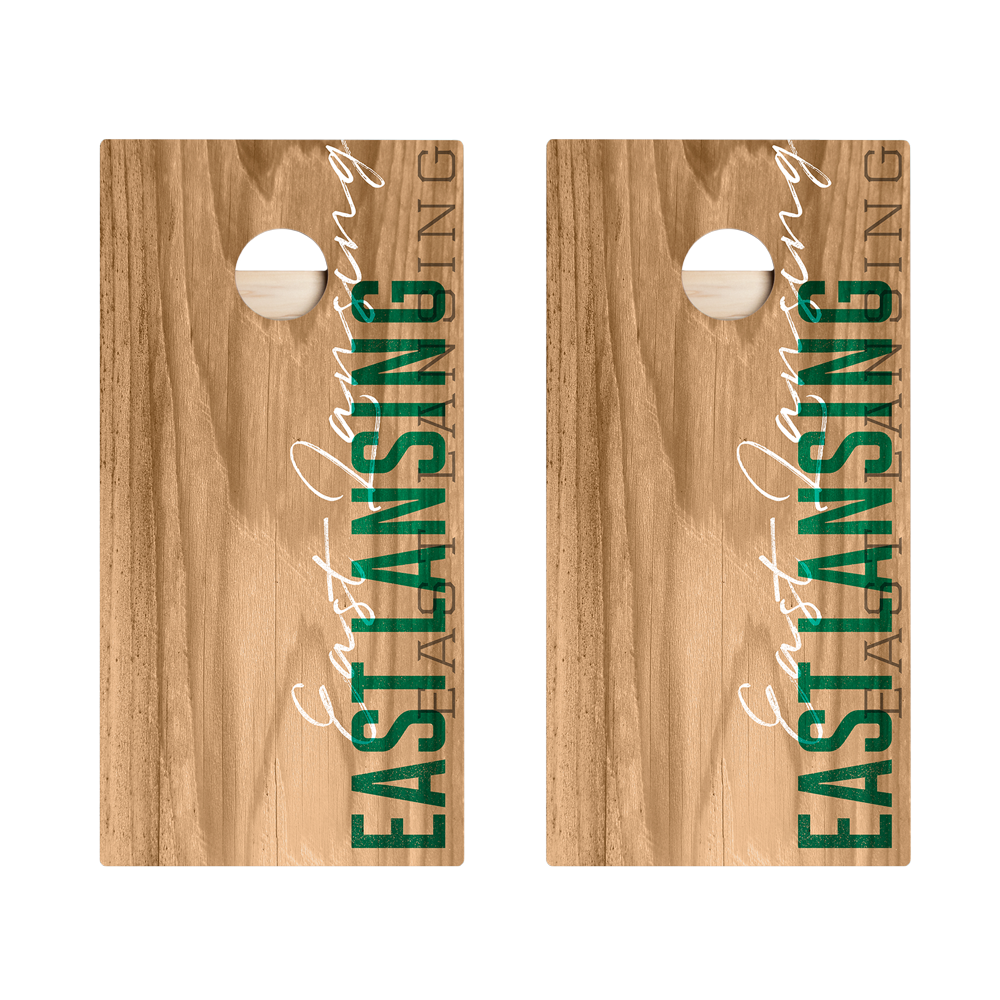 East Lansing Campus Gameday Star Cornhole Boards