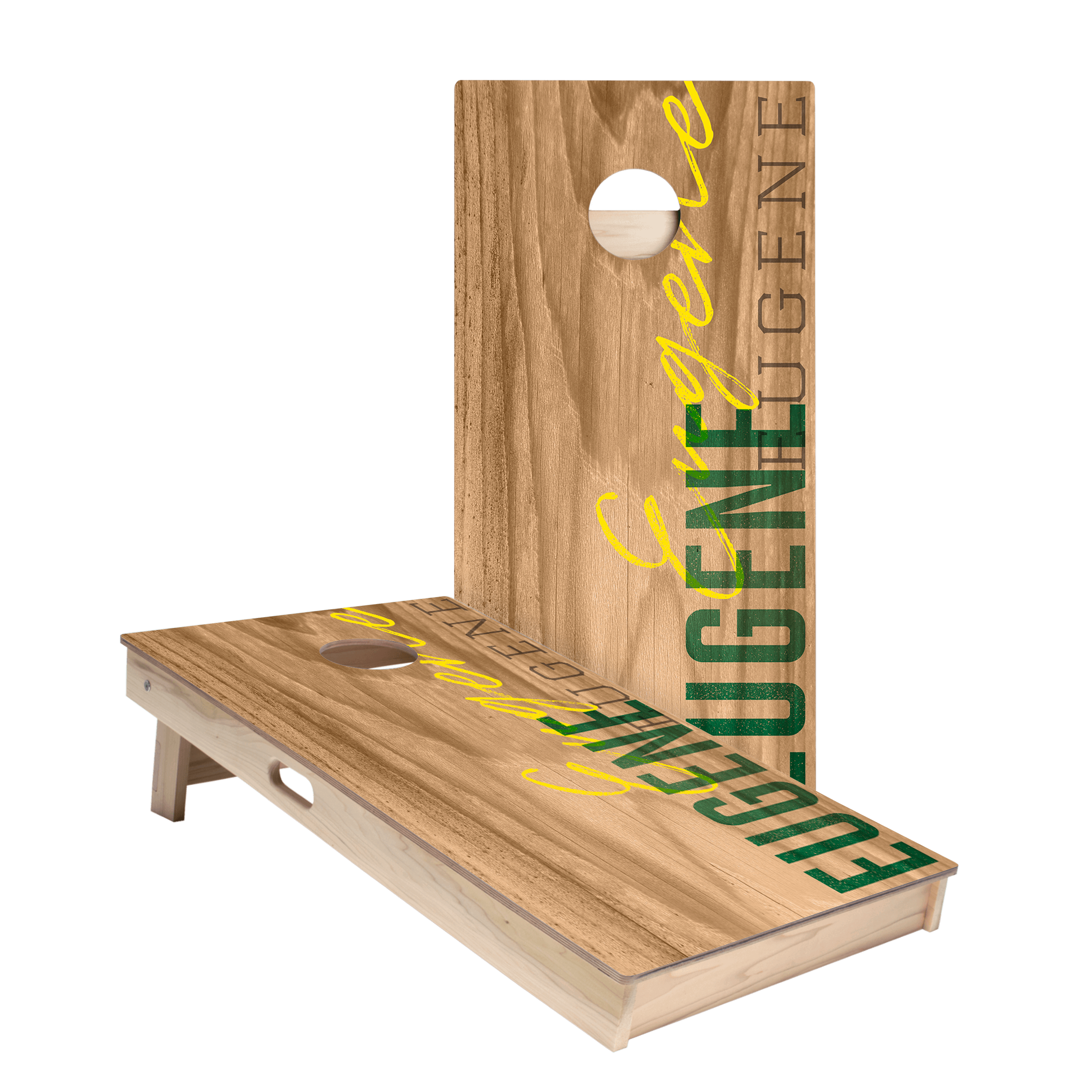 Eugene Campus Gameday Star Cornhole Boards