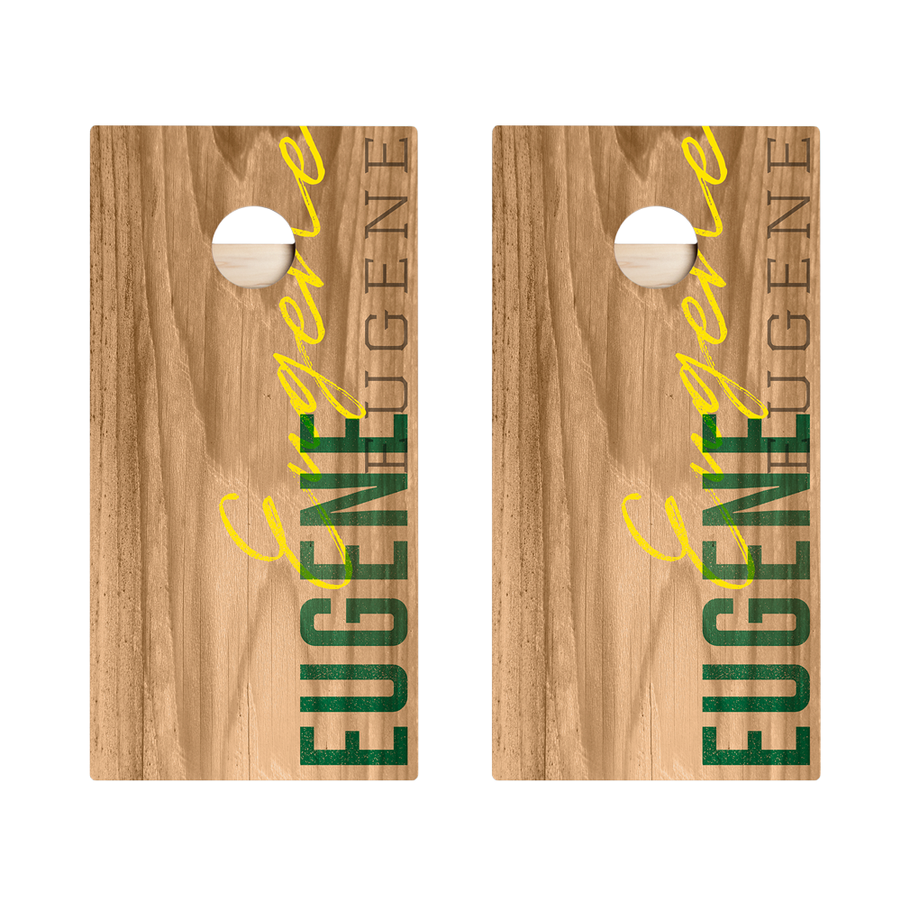 Eugene Campus Gameday Star Cornhole Boards