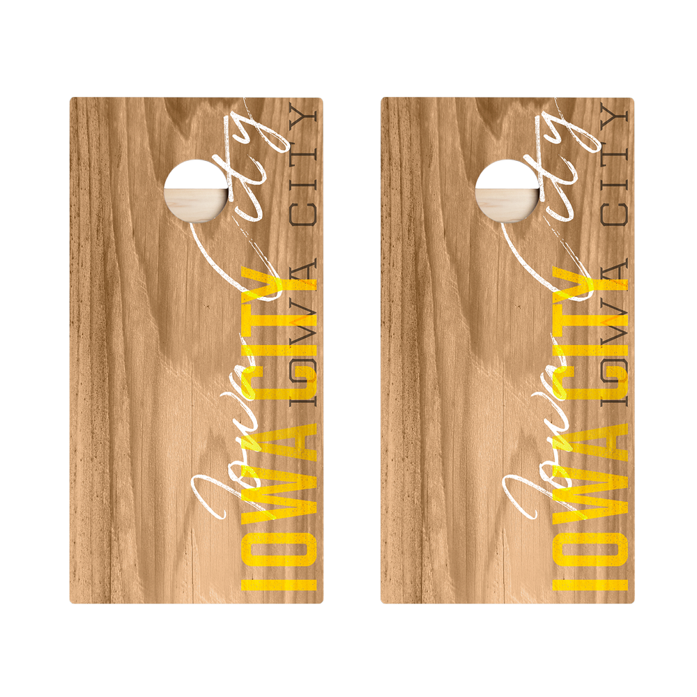 Iowa City Campus Gameday Star Cornhole Boards