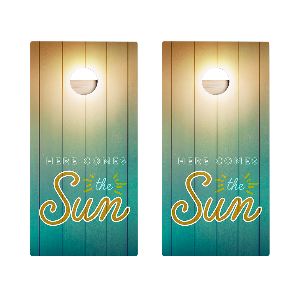 Here Comes The Sun Star Cornhole Boards