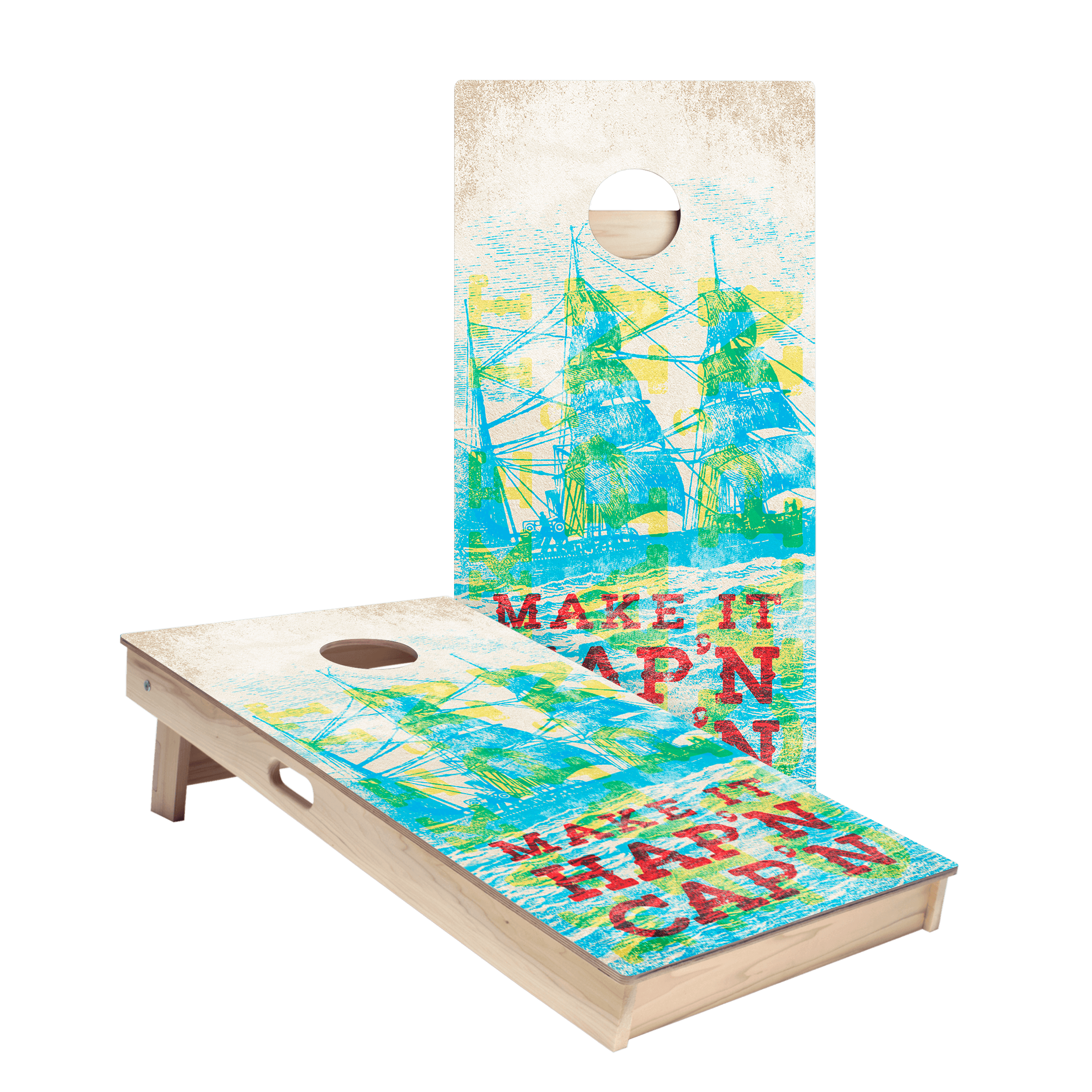 Make It Hap’n Cap’n Star Cornhole Boards