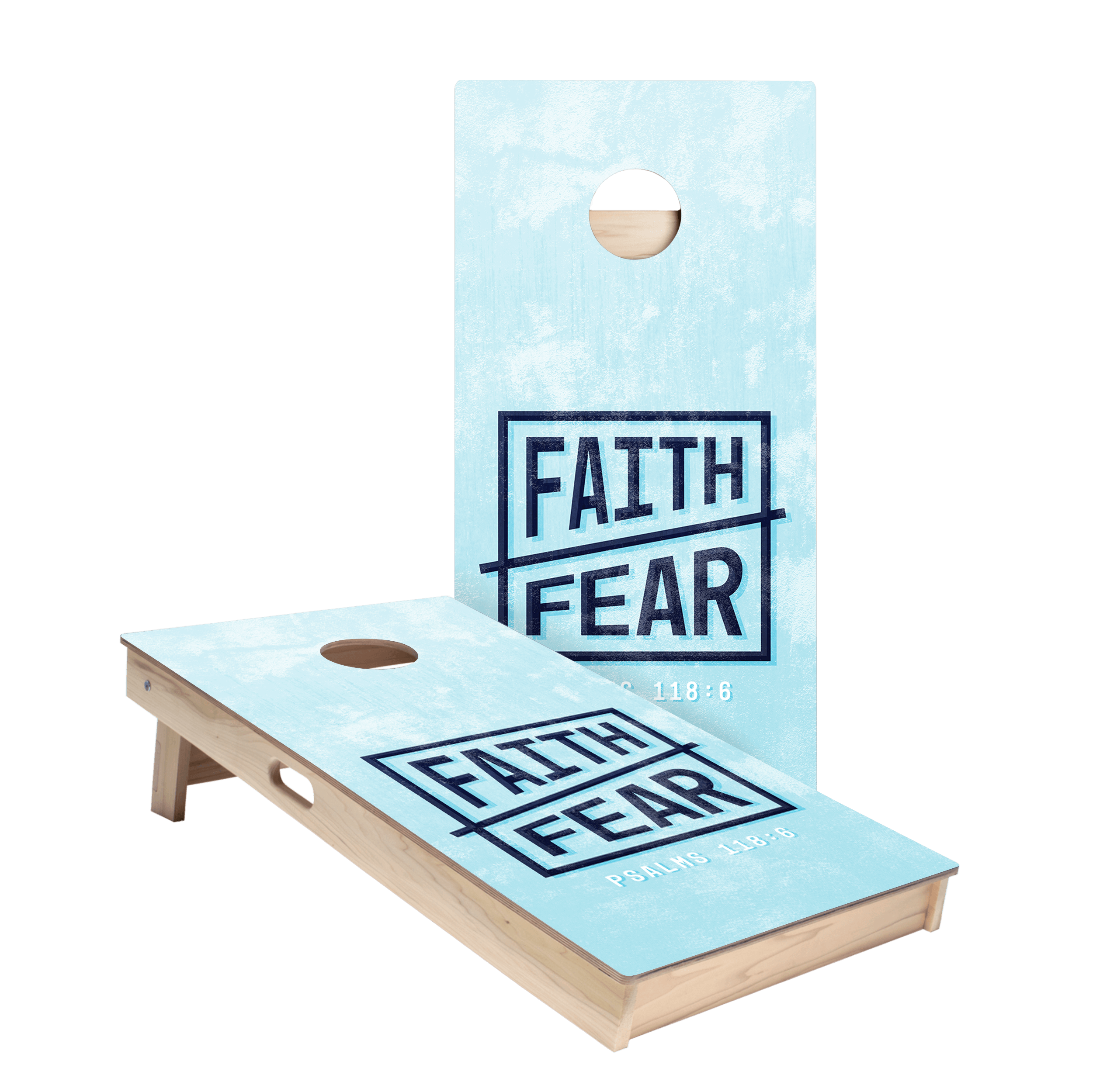 Faith Over Fear Star Cornhole Boards