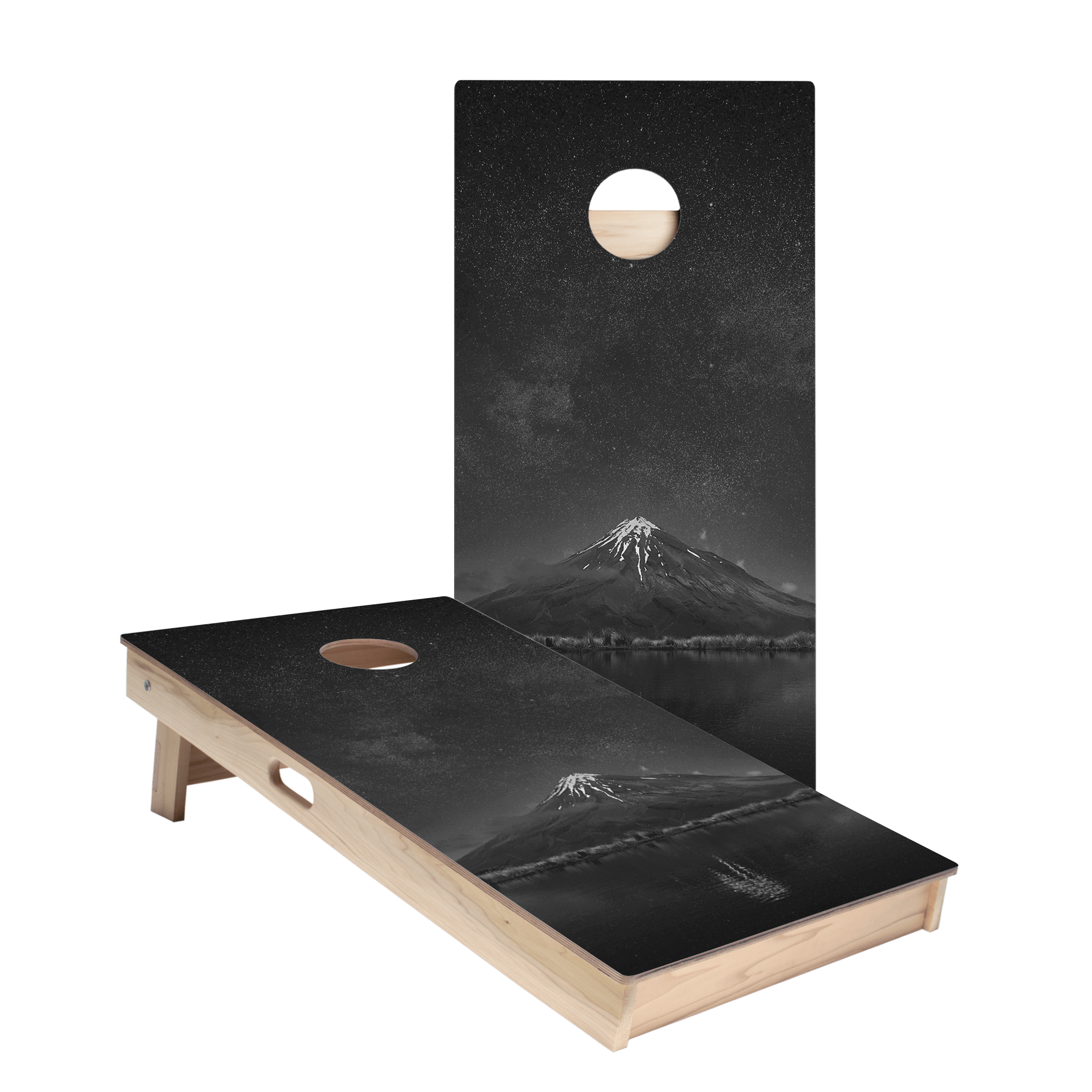 Starry Sky Mountain Star Cornhole Boards