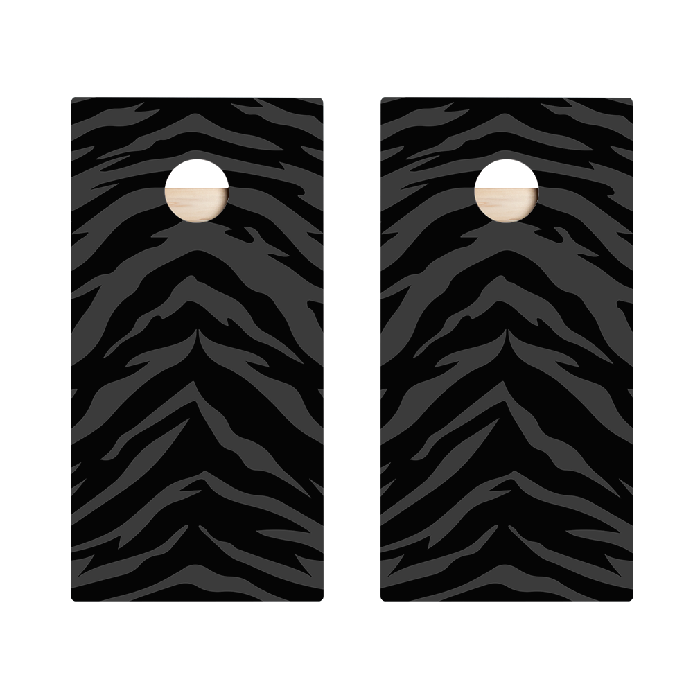 Black Tiger Stripes Star Cornhole Boards