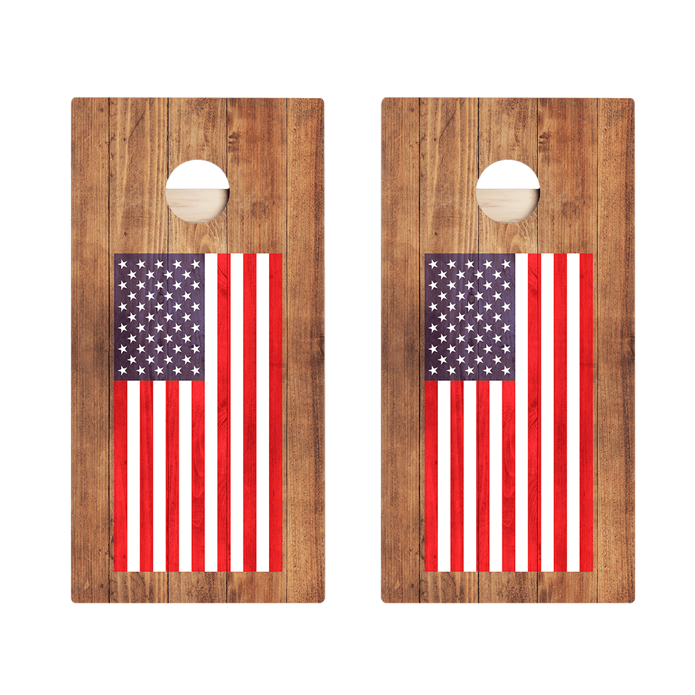 American Flag Star Cornhole Boards