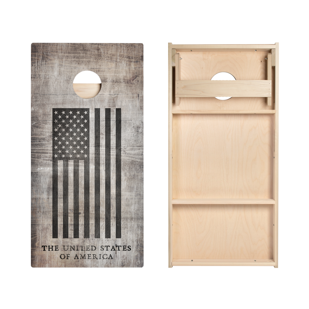 Full American Black Flag Star Cornhole Boards
