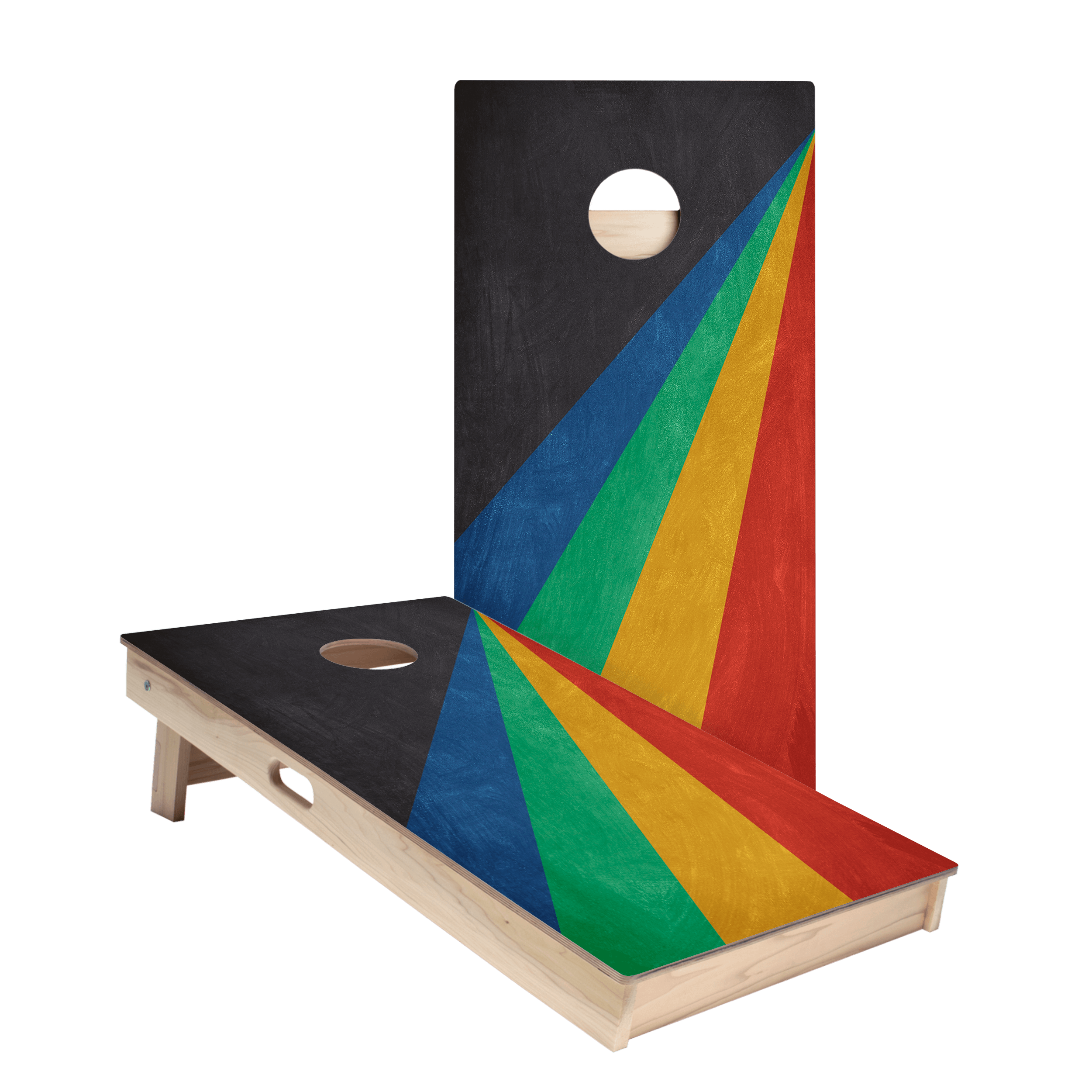Angled Stripes Star Cornhole Boards