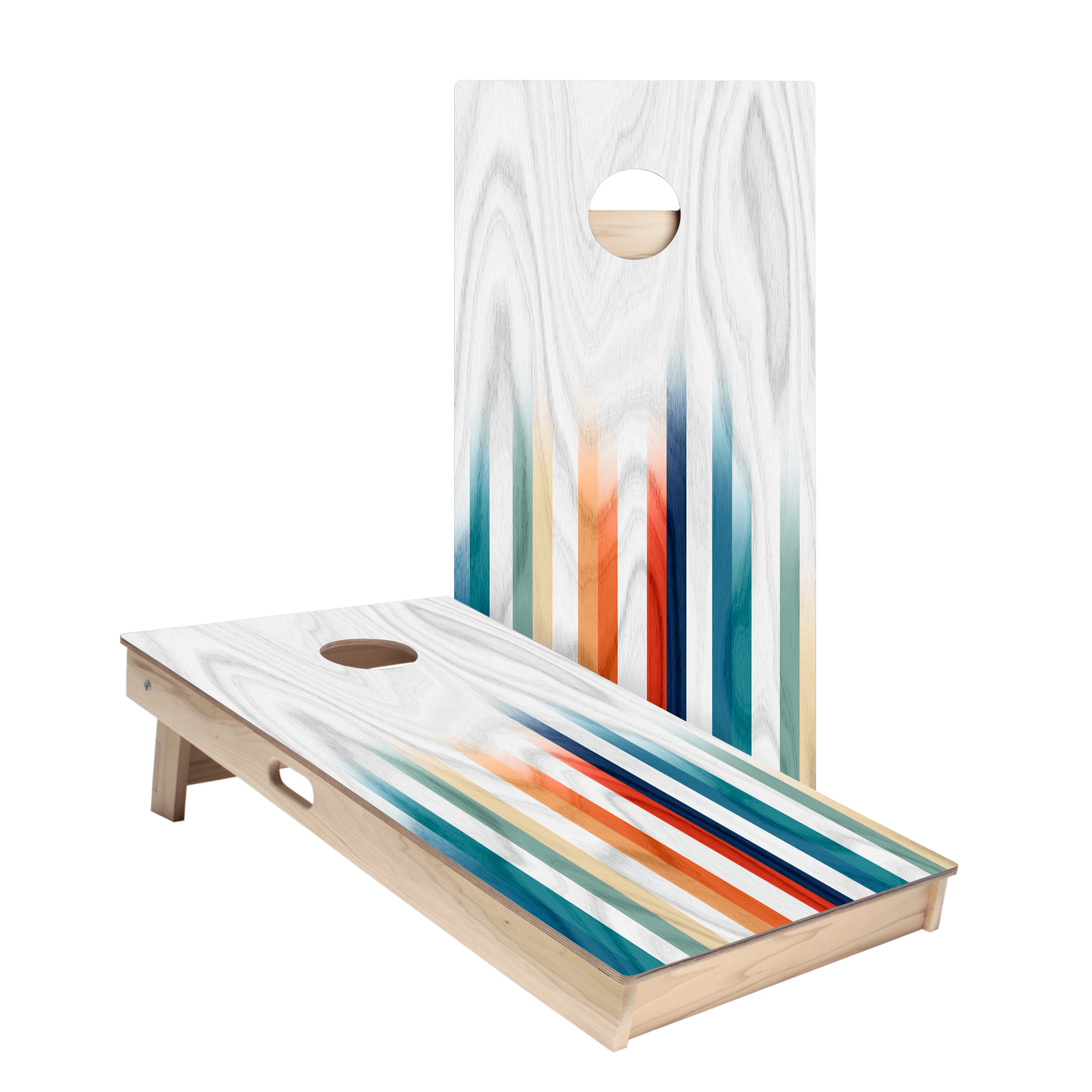 Multi Faded Stripes Star Cornhole Boards
