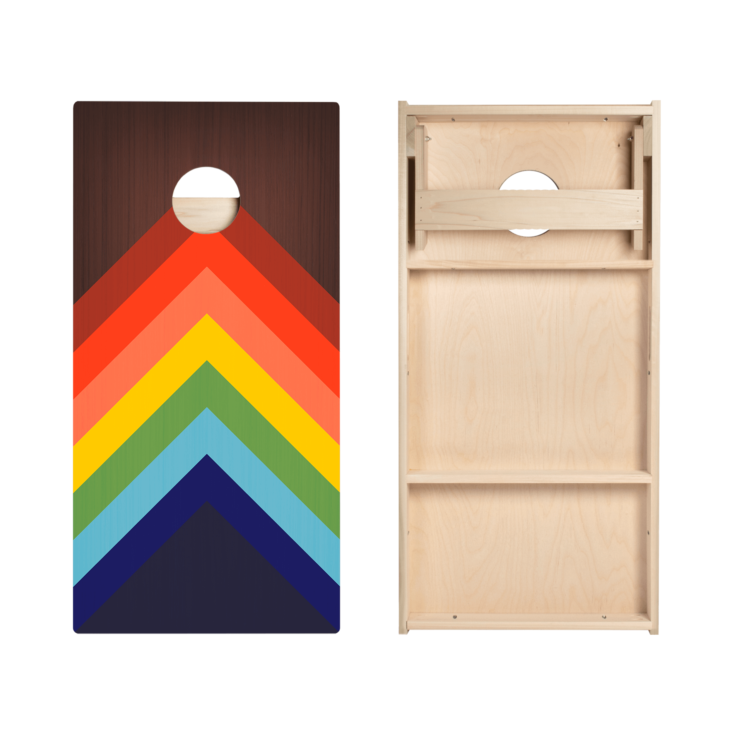 Rainbow-Chevrons Star Cornhole Boards